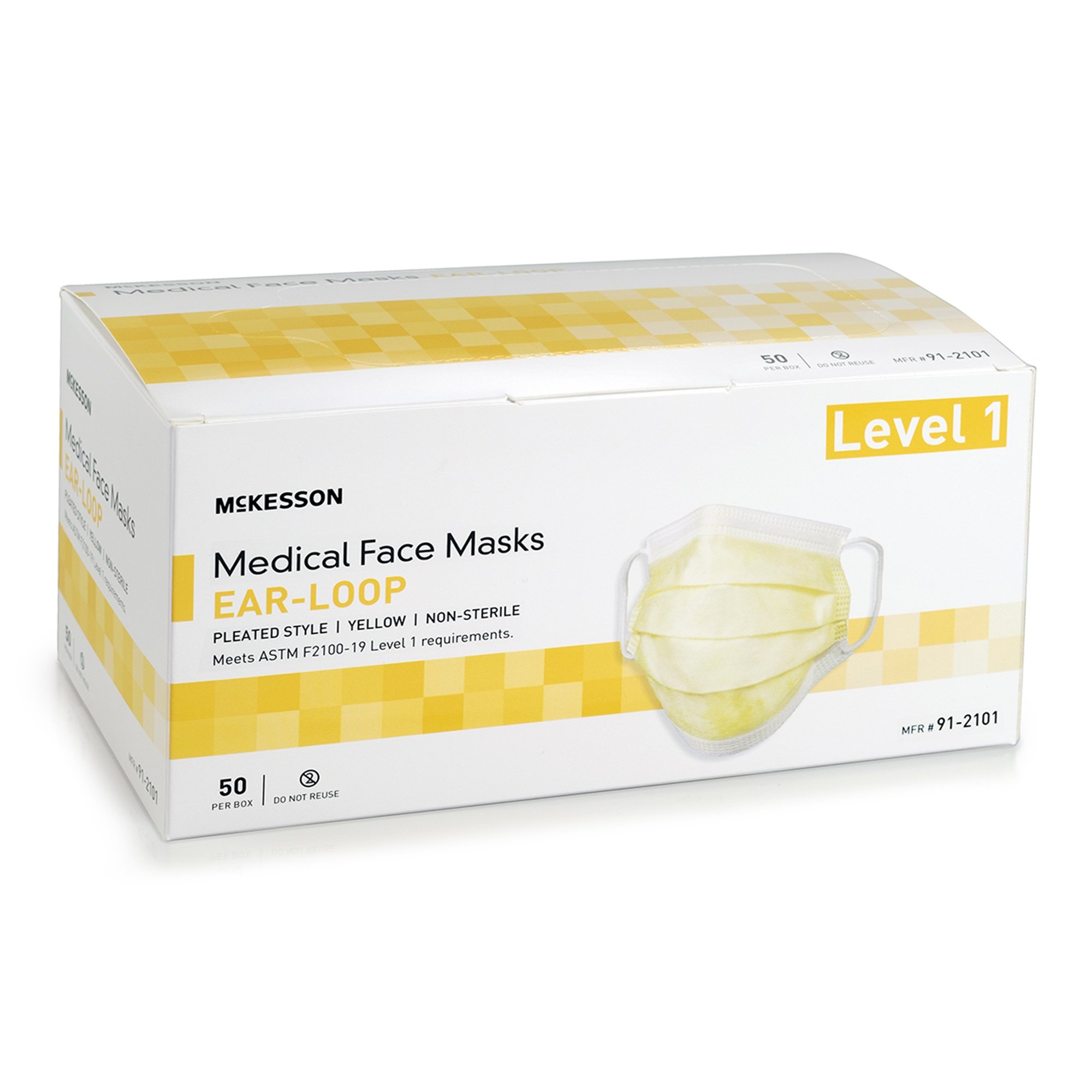 McKesson ASTM Level 1 Medical Face Masks, Yellow - Image 4
