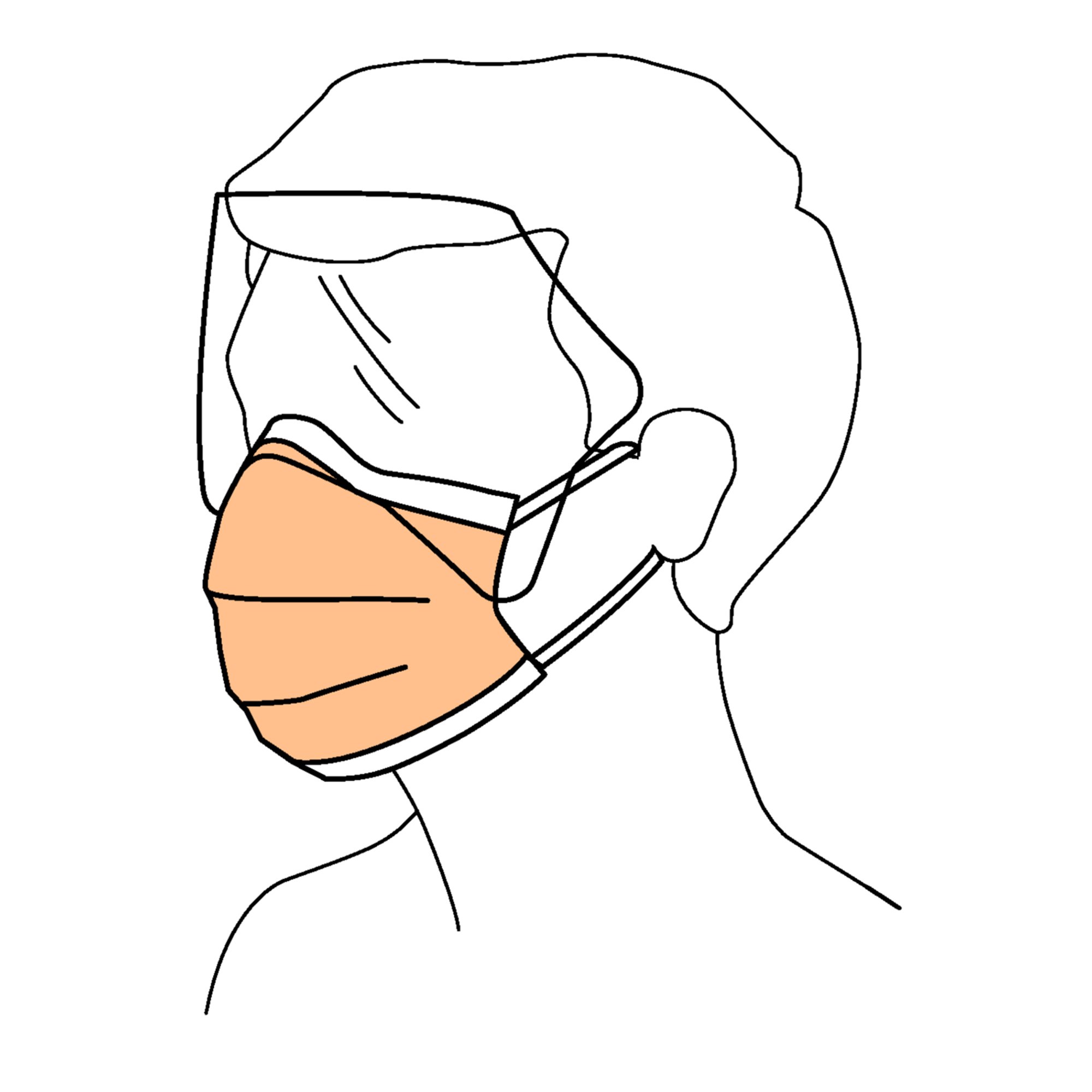 FluidShield Procedure Mask with Eye Shield Anti-fog Orange, NonSterile - Image 3