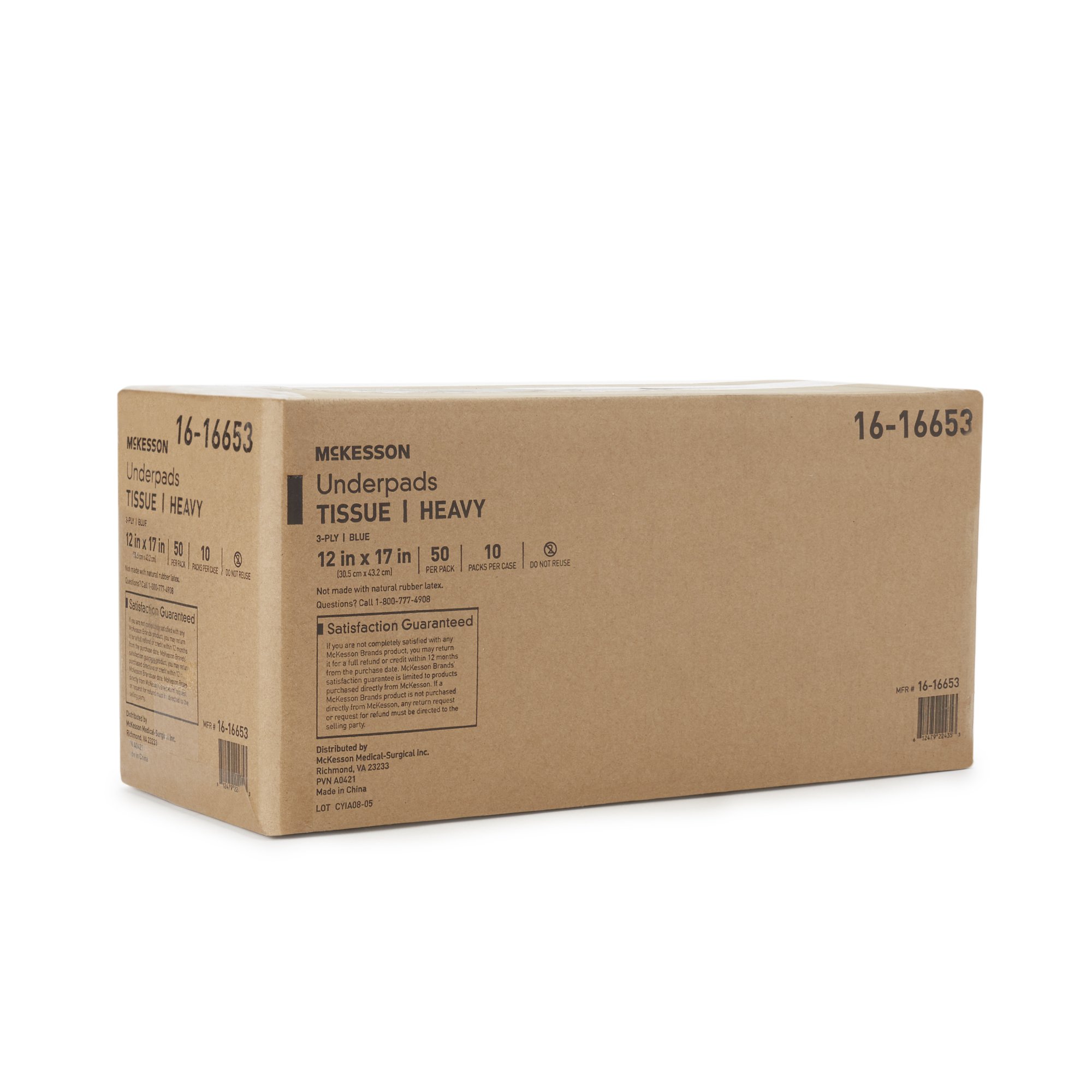 McKesson Blue Nonsterile Procedure Underpad, 12 x 17 Inch - Image 7