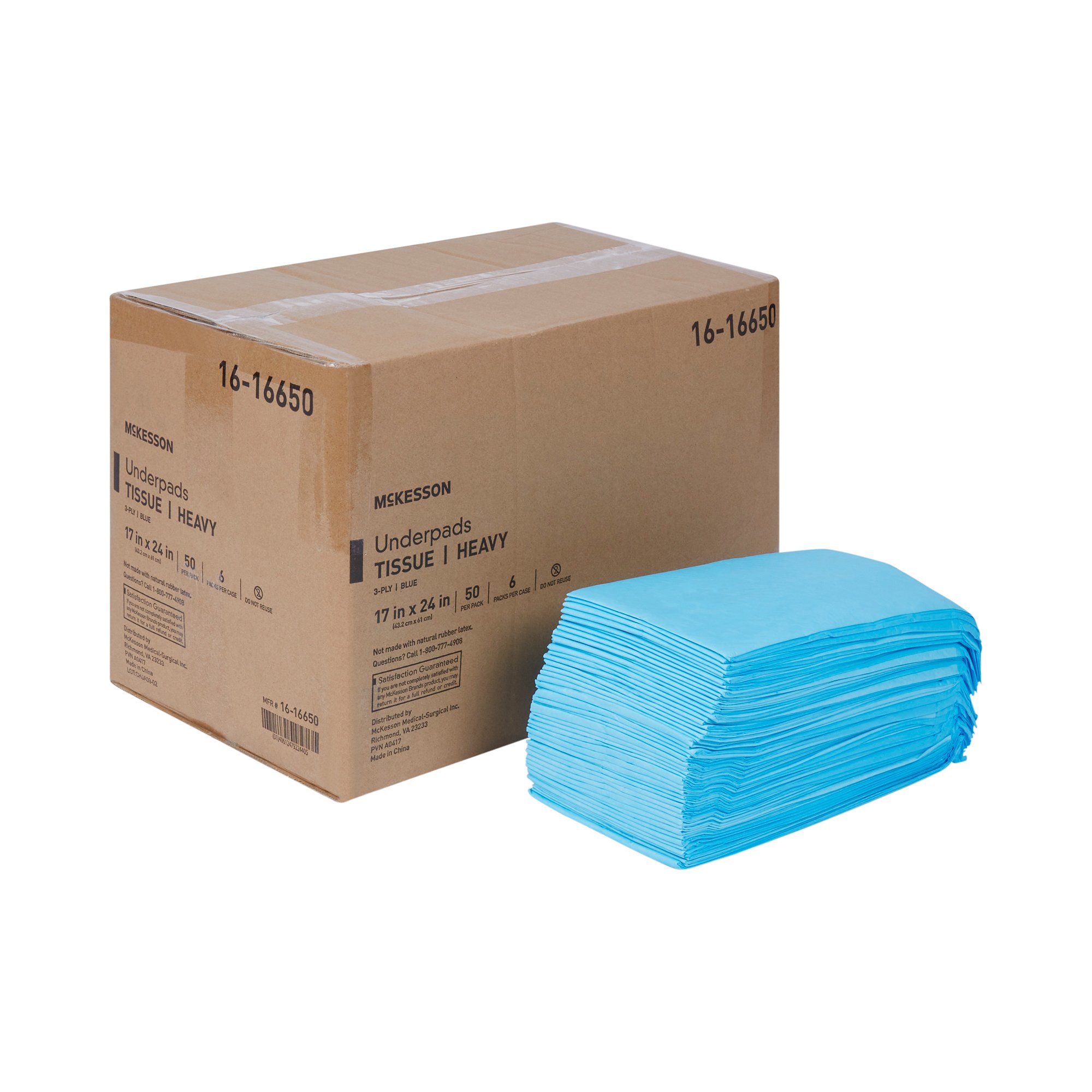 McKesson Nonsterile Blue Procedure Underpad, 17 x 24 Inch - Image 5