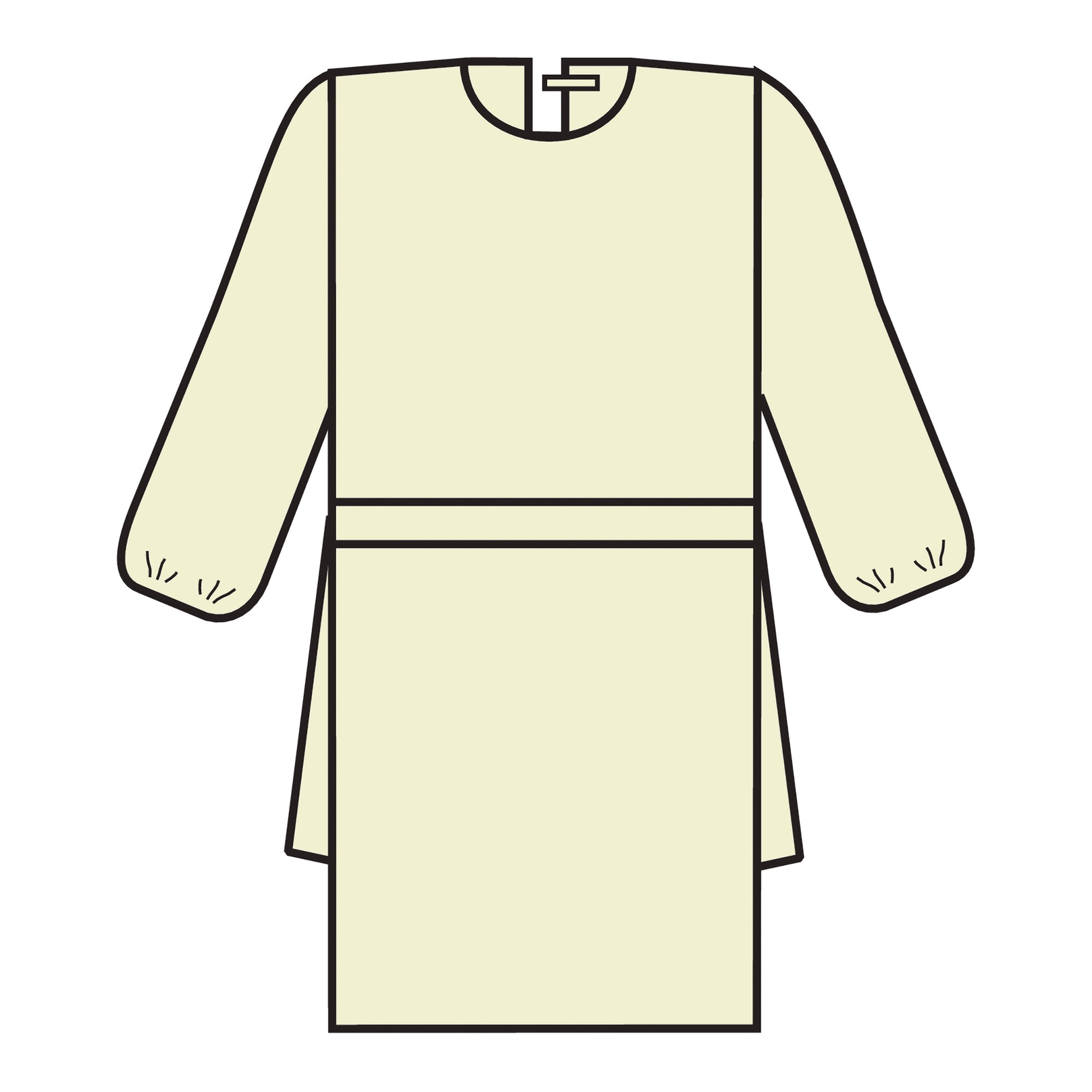 Halyard Protective Procedure Gown, Large, Yellow - Image 3