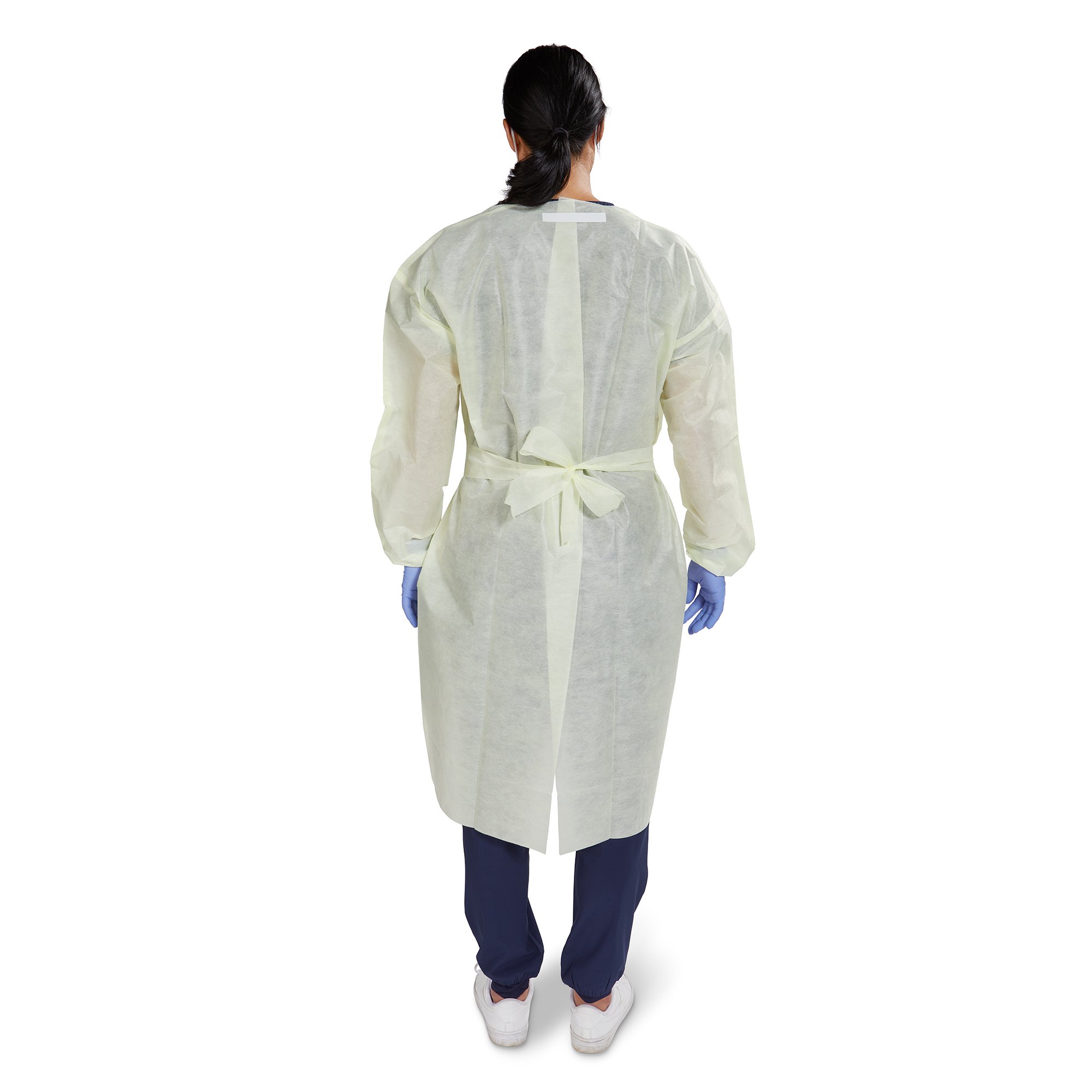 McKesson AAMI Level 2 Isolation Gown, Tape Tab Neck Style, Extra Large, Yellow - Image 2