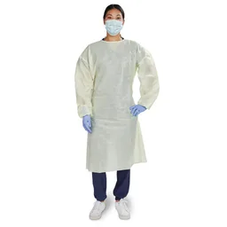 McKesson AAMI Level 2 Isolation Gown, Tie Neck Style, Extra Large, Yellow
