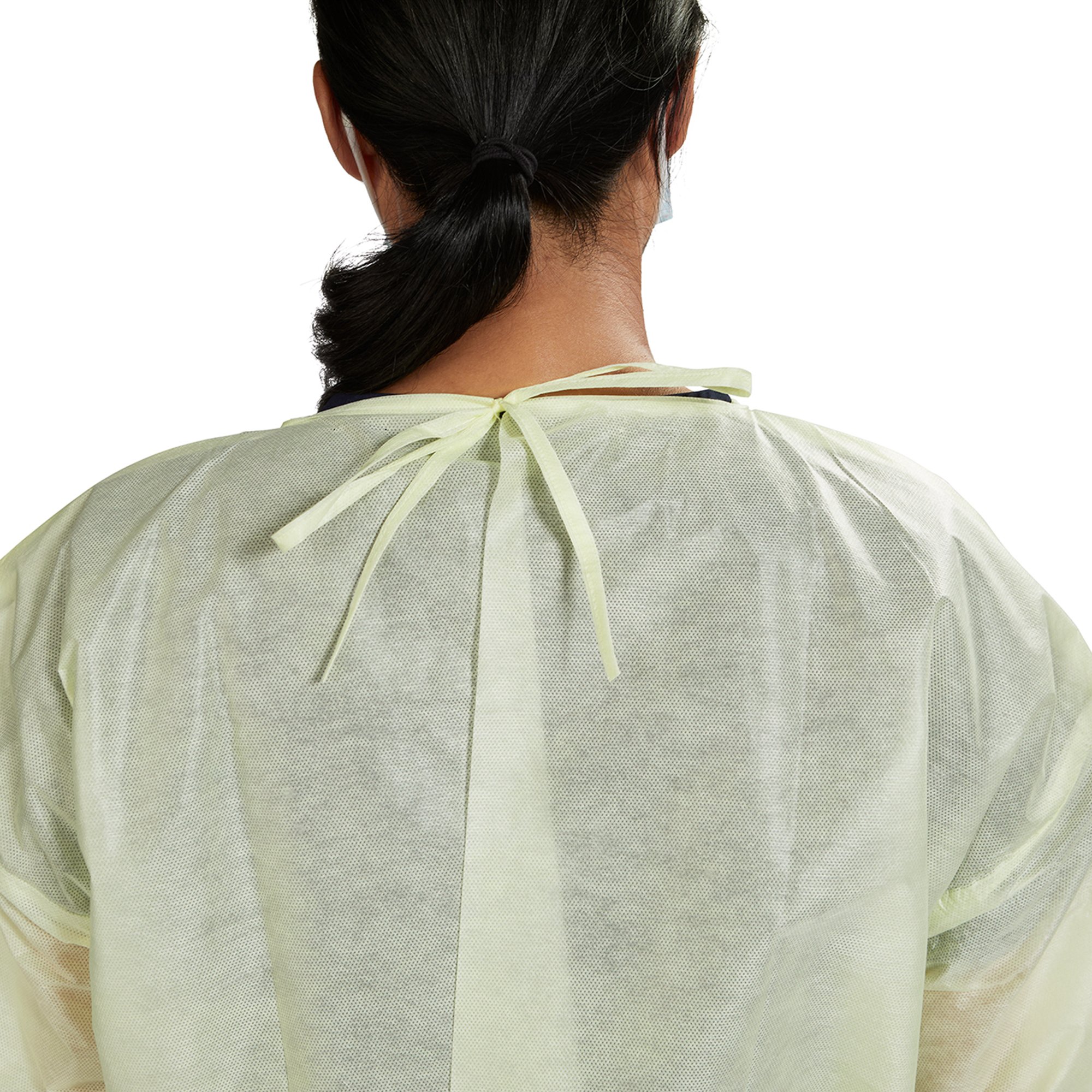 McKesson AAMI Level 2 Isolation Gown, Tie Neck Style, One Size Fits Most, Yellow - Image 3