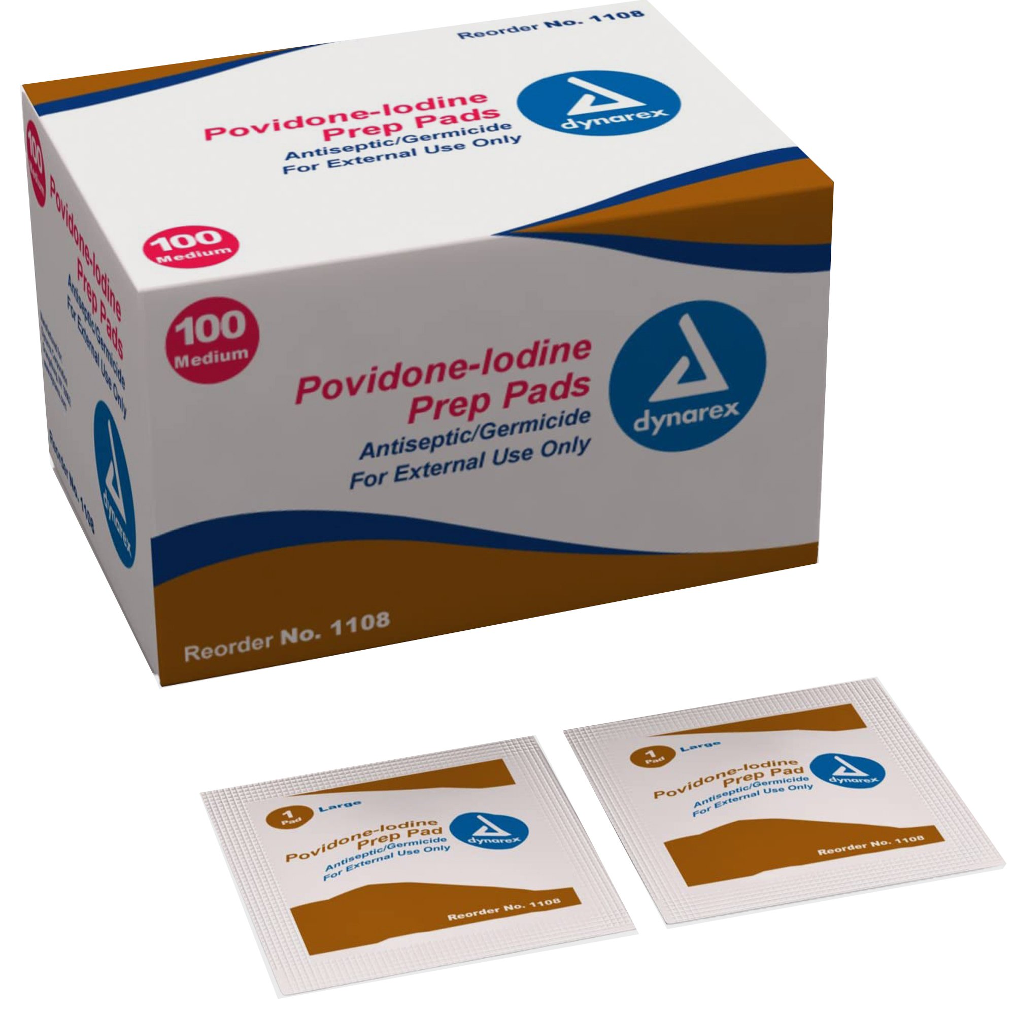 dynarex® Povidone-Iodine Prep Pad, Antiseptic, nonwoven