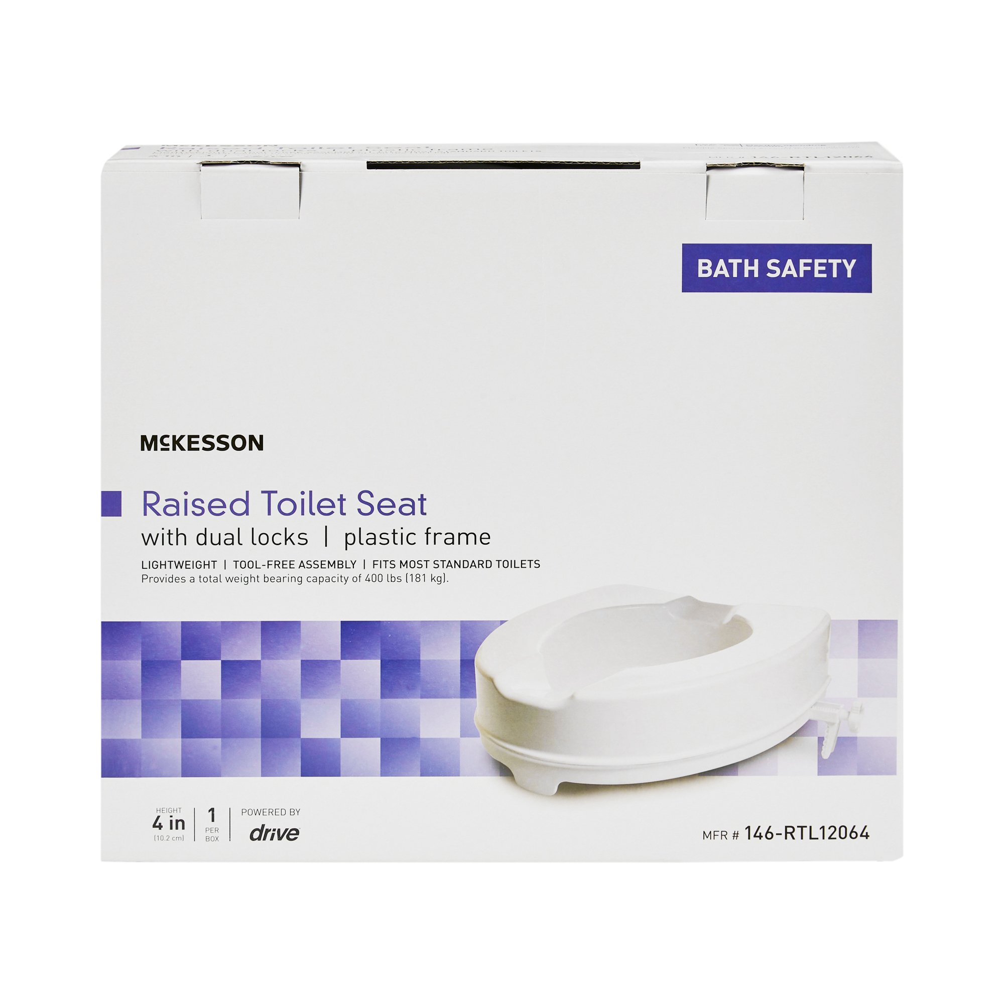 McKesson Raised Toilet Seat, 4-Inch Height - Image 2