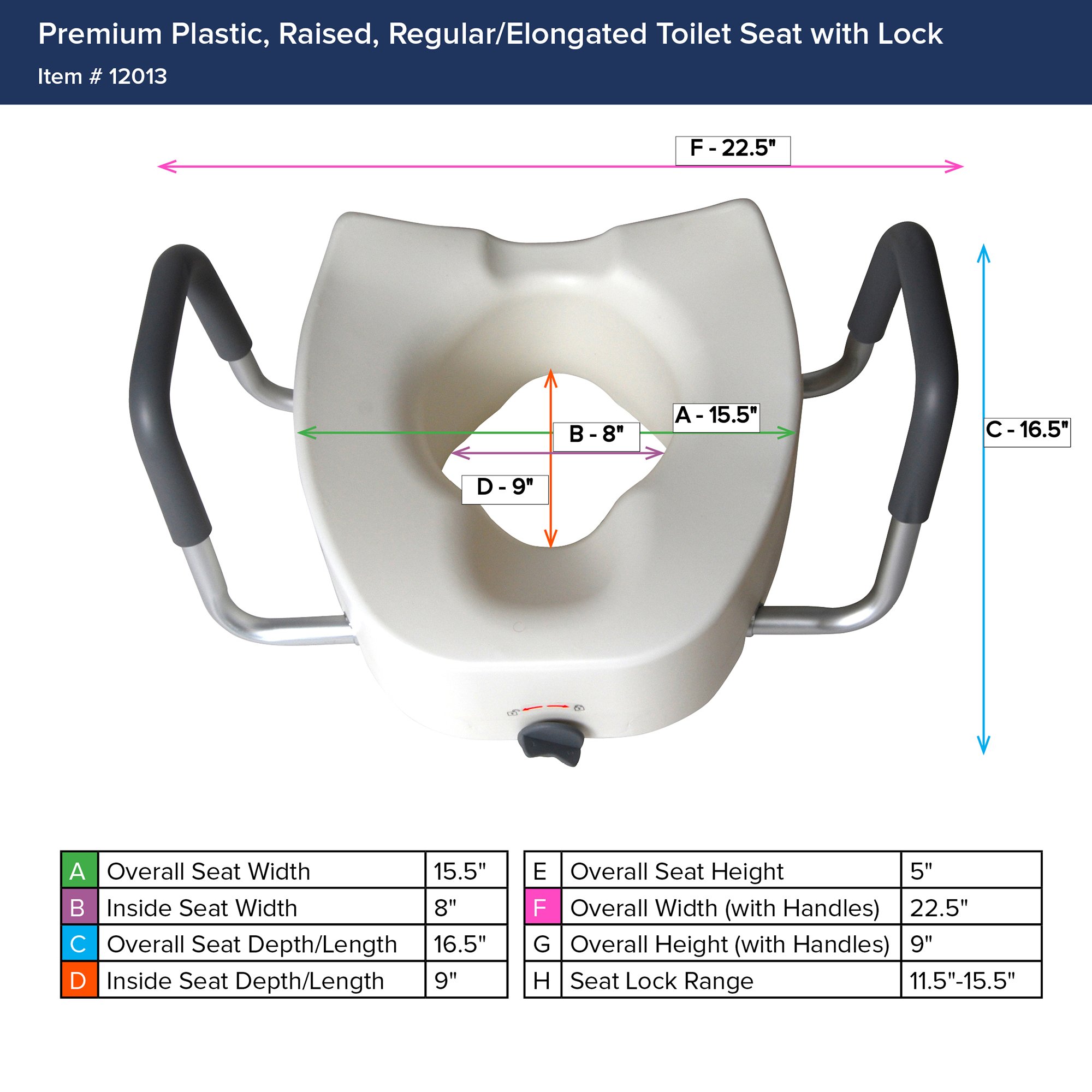 drive™ Premium Elongated Toilet Seat with Lock - Image 4