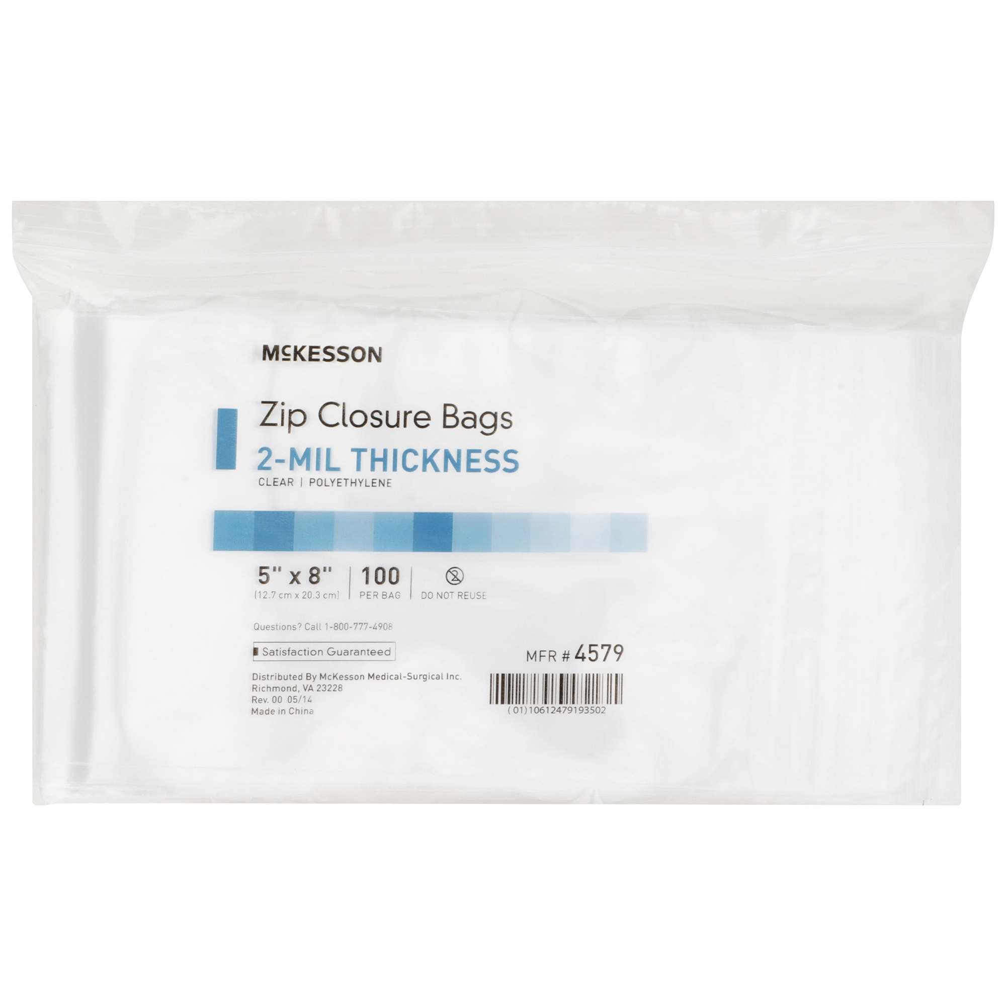 McKesson Zip Closure Bag, 5 x 8 Inch - Image 3