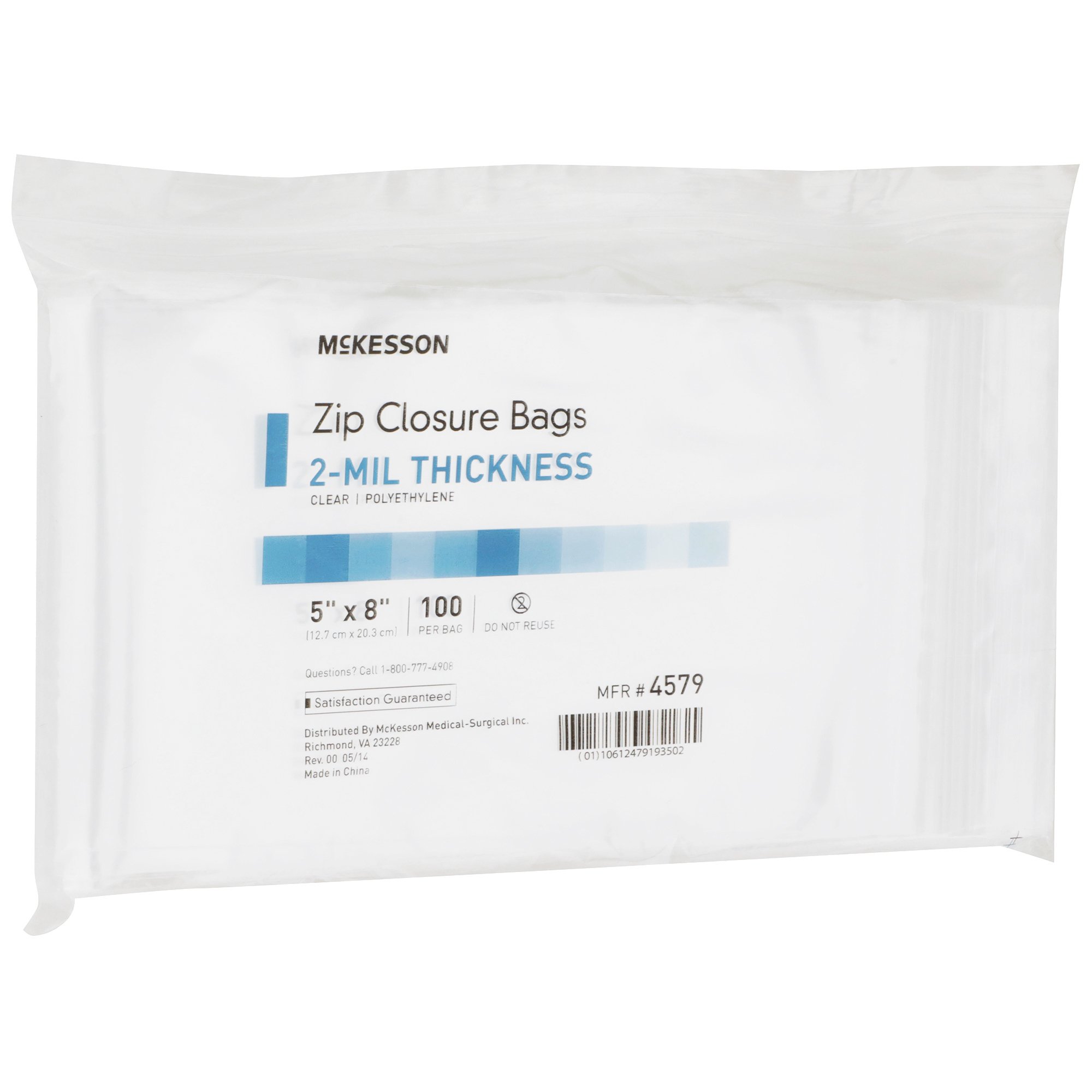 McKesson Zip Closure Bag, 5 x 8 Inch - Image 4