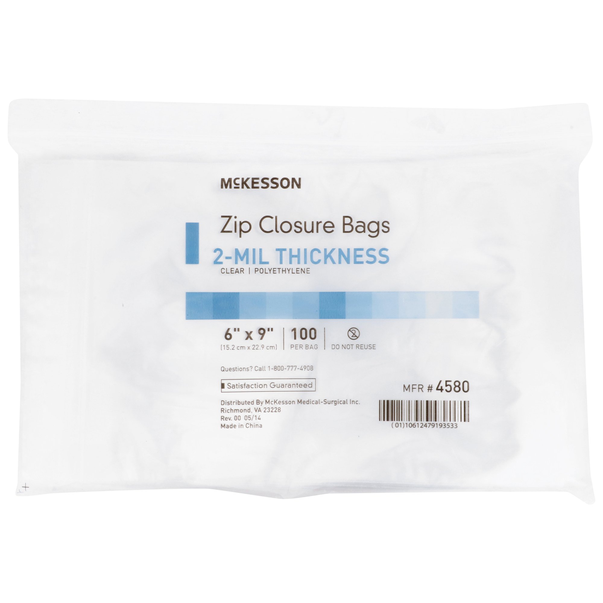 McKesson Zip Closure Bag, 6 x 9 Inches - Image 3