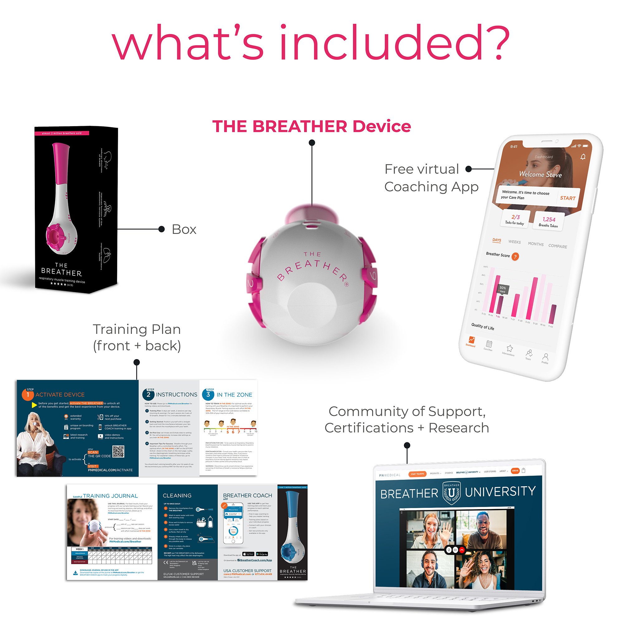 The Breather® Respiratory Exerciser, Pink - Image 6