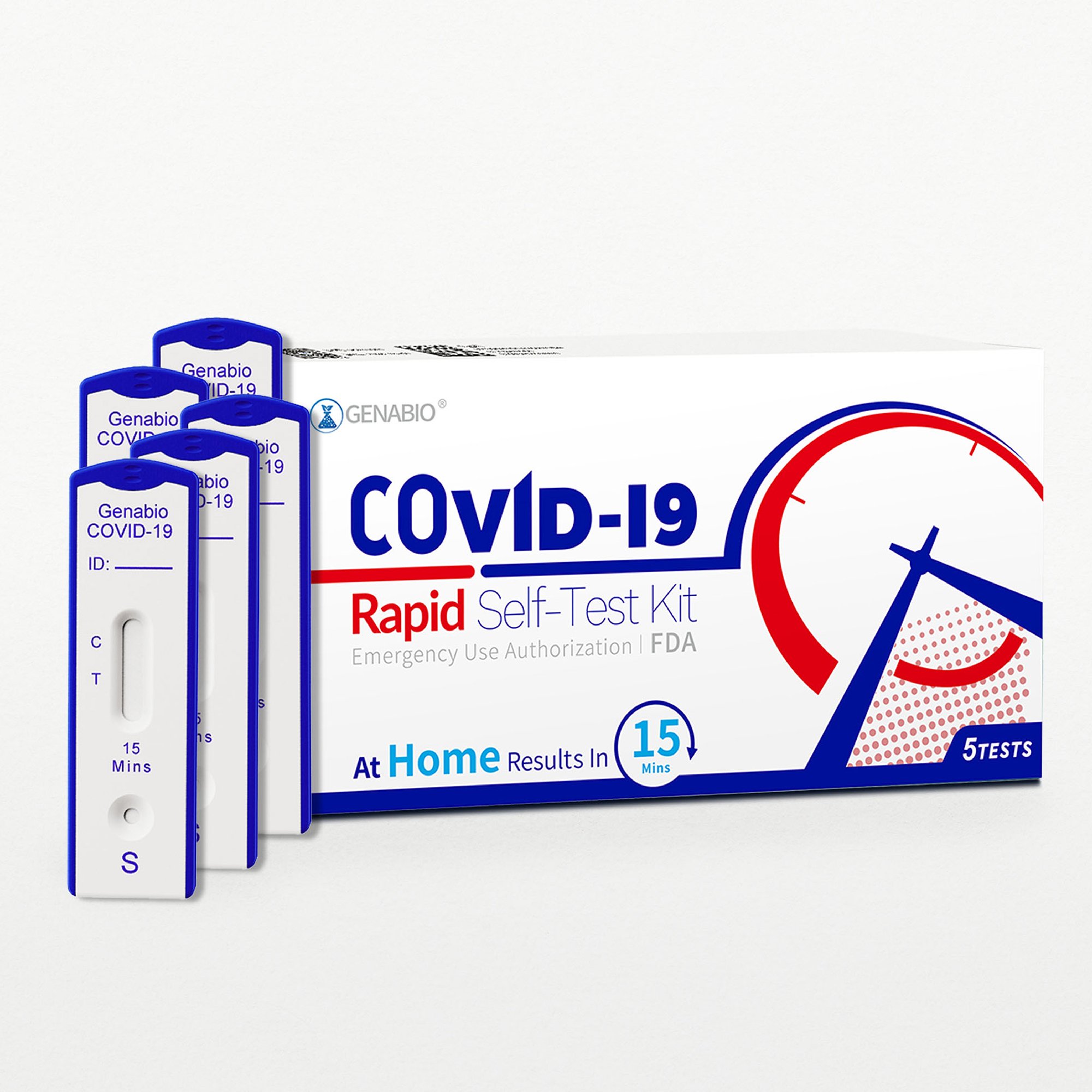 Genabio® COVID-19 at Home Rapid Self-Test Kit, Five Tests per Pack