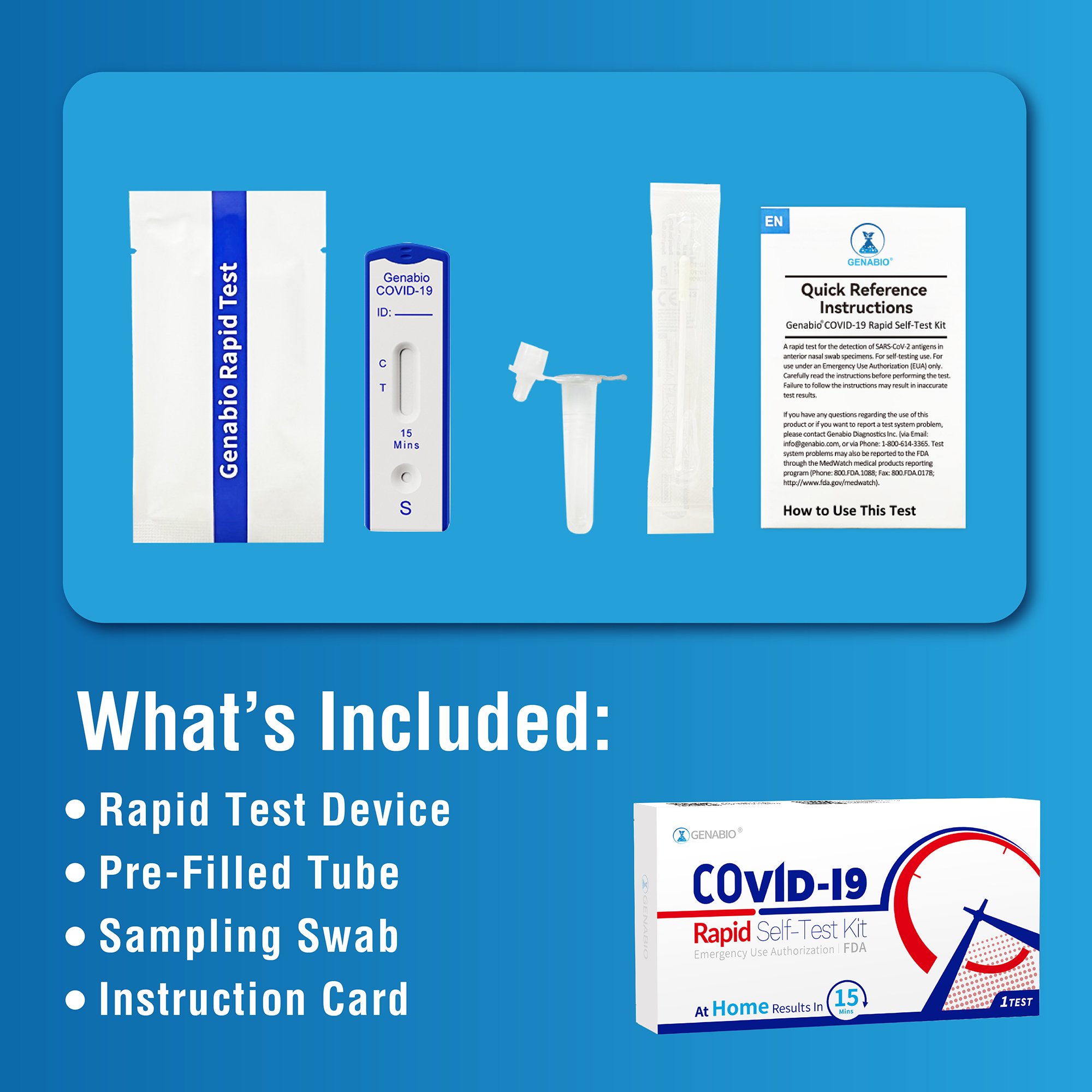 Genabio® COVID-19 at Home Rapid Self-Test Kit, Five Tests per Pack - Image 7