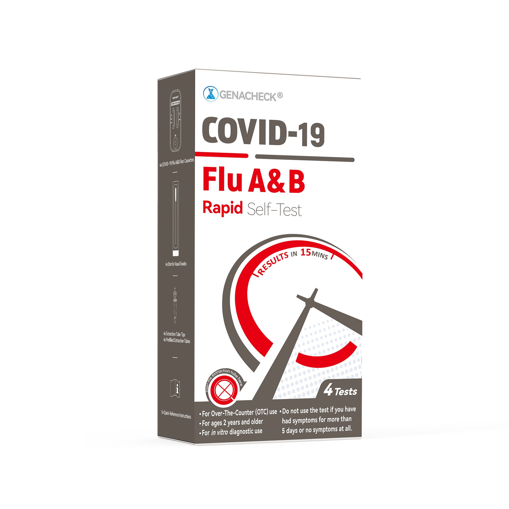 GenaCheck® COVID-19 / Flu A & B Rapid Self-Test