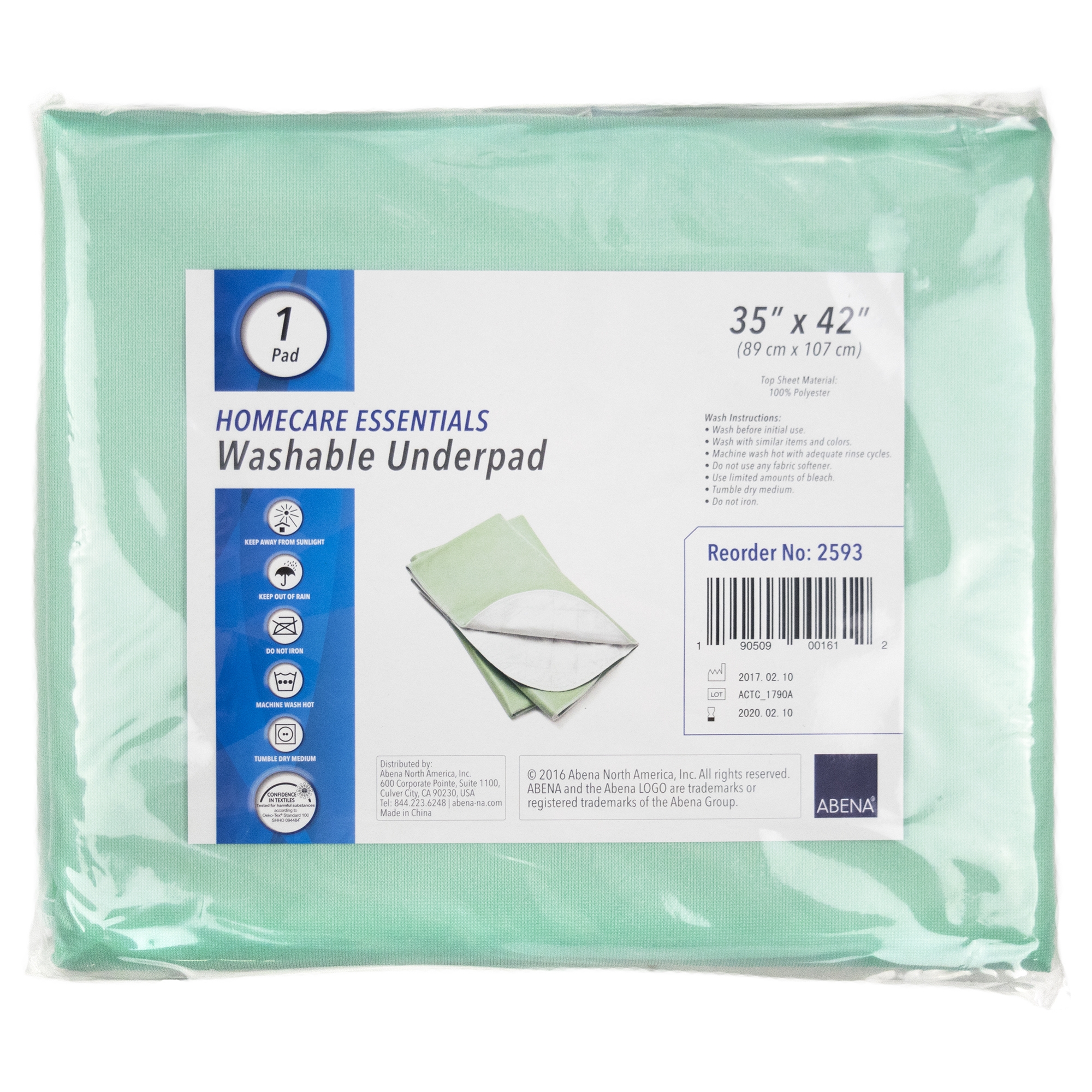 Abena® Homecare Essentials Washable Underpad, 35 x 42 Inch