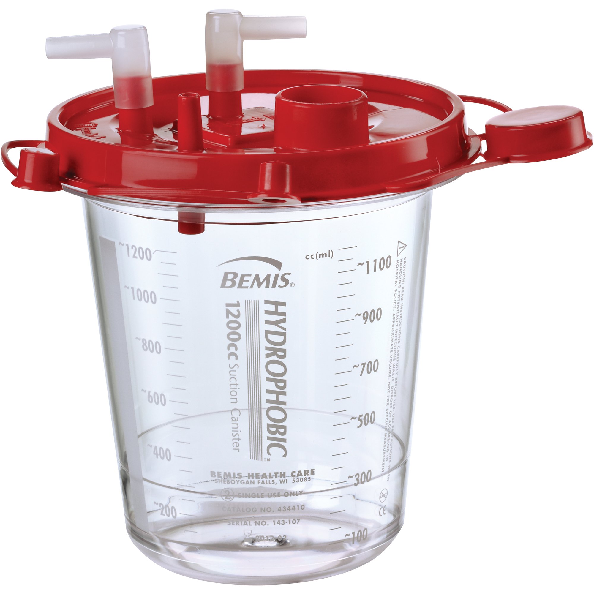 Hi-Flow™ Rigid Suction Canister for use with Bemis Quick-Drain™ Systems, 1200 mL