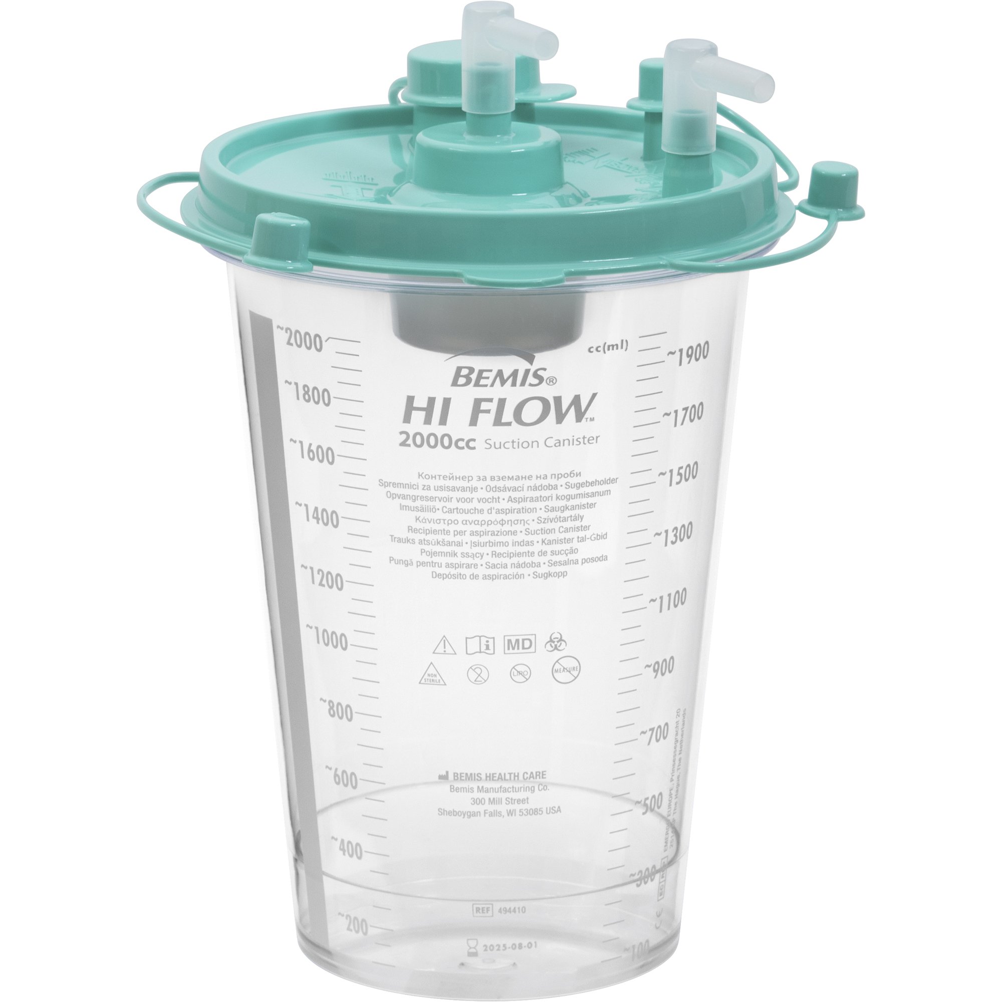 Hi-Flow™ Rigid Suction Canister for use with Bemis Quick-Drain™ Systems, 2000 mL