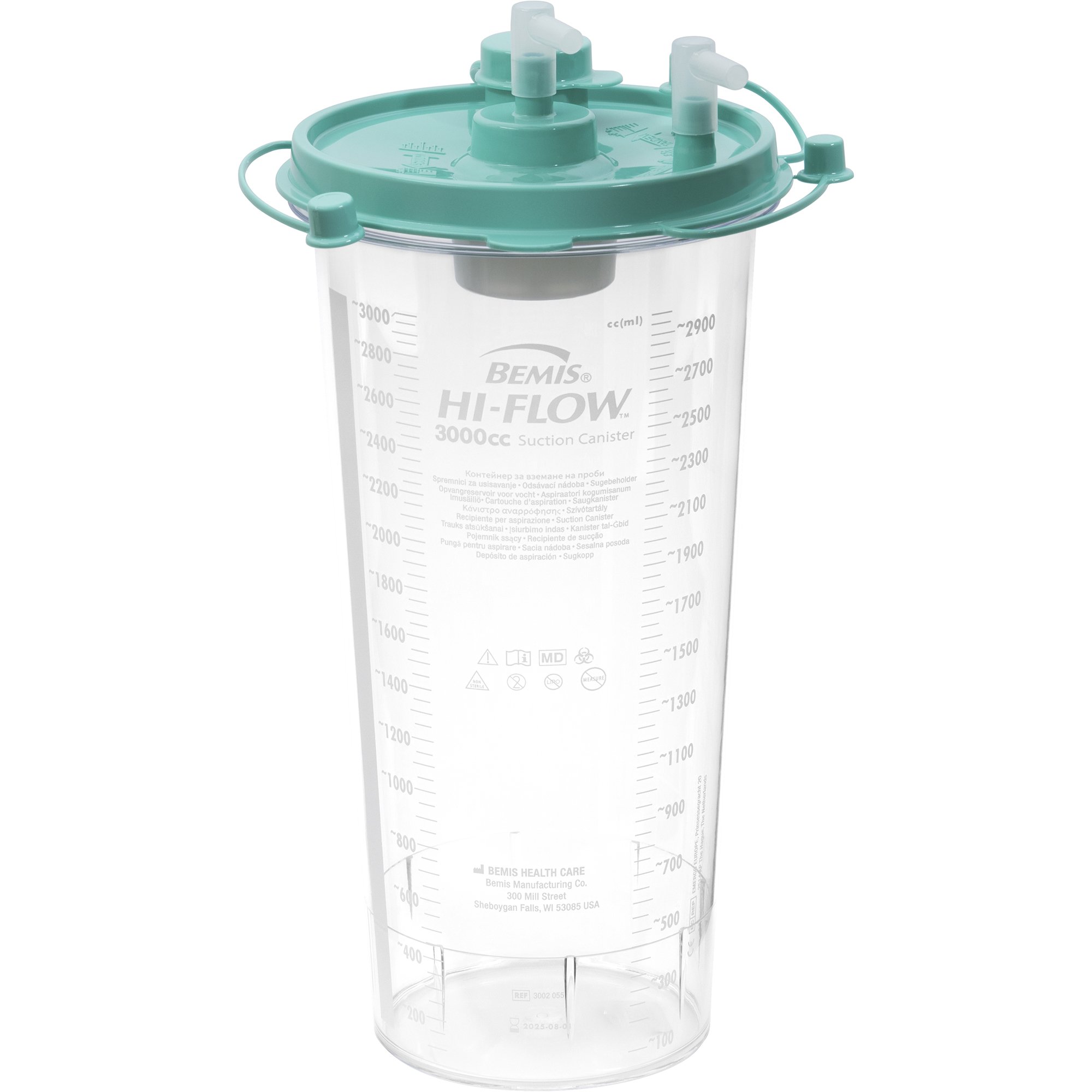 Hi-Flow™ Rigid Suction Canister for use with Bemis Quick-Drain™ Systems, 3000 mL