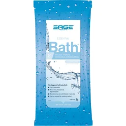 Essential Bath Rinse-Free Bath Wipes, Medium Weight, Unscented