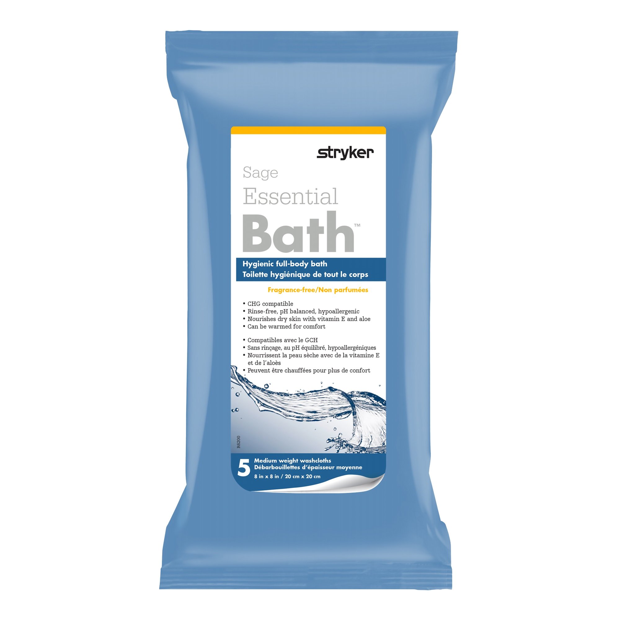 Essential Bath Rinse-Free Bath Wipes, Soft Pack - Image 2