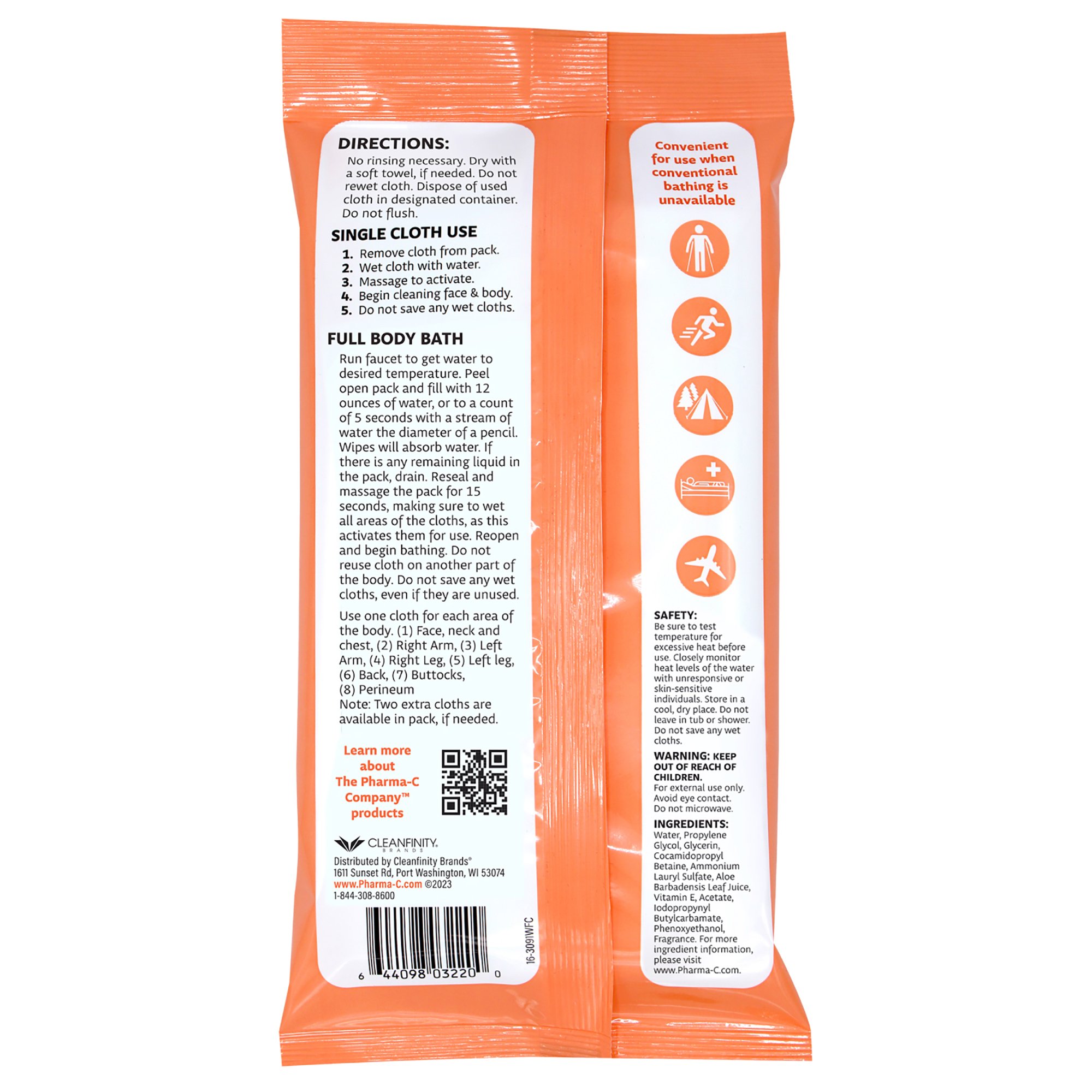 The Pharma-C Company® Rinse-Free Bath Wipe - Image 3