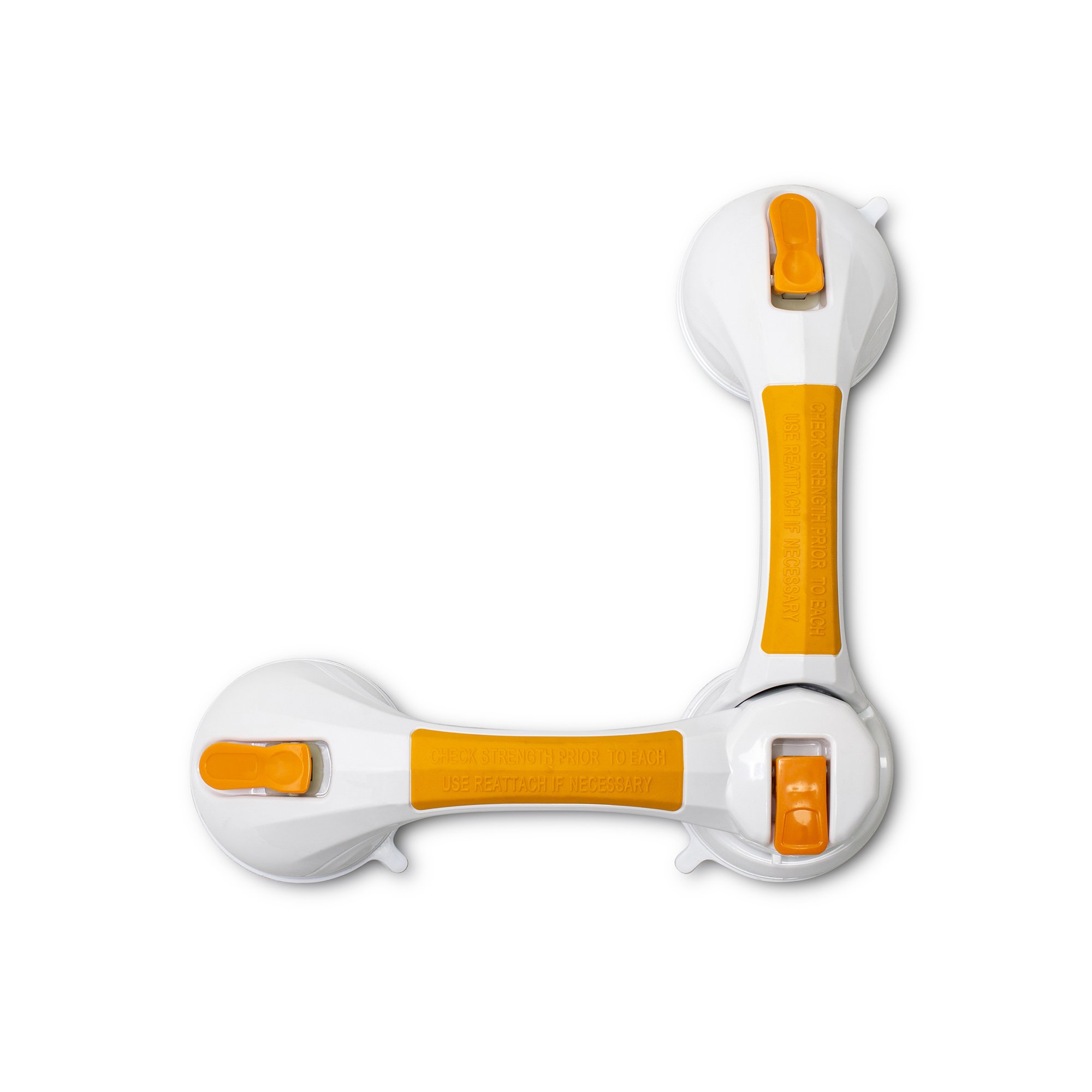 McKesson Rotating Suction-Cup Grab Bar, White/Yellow Plastic - Image 2