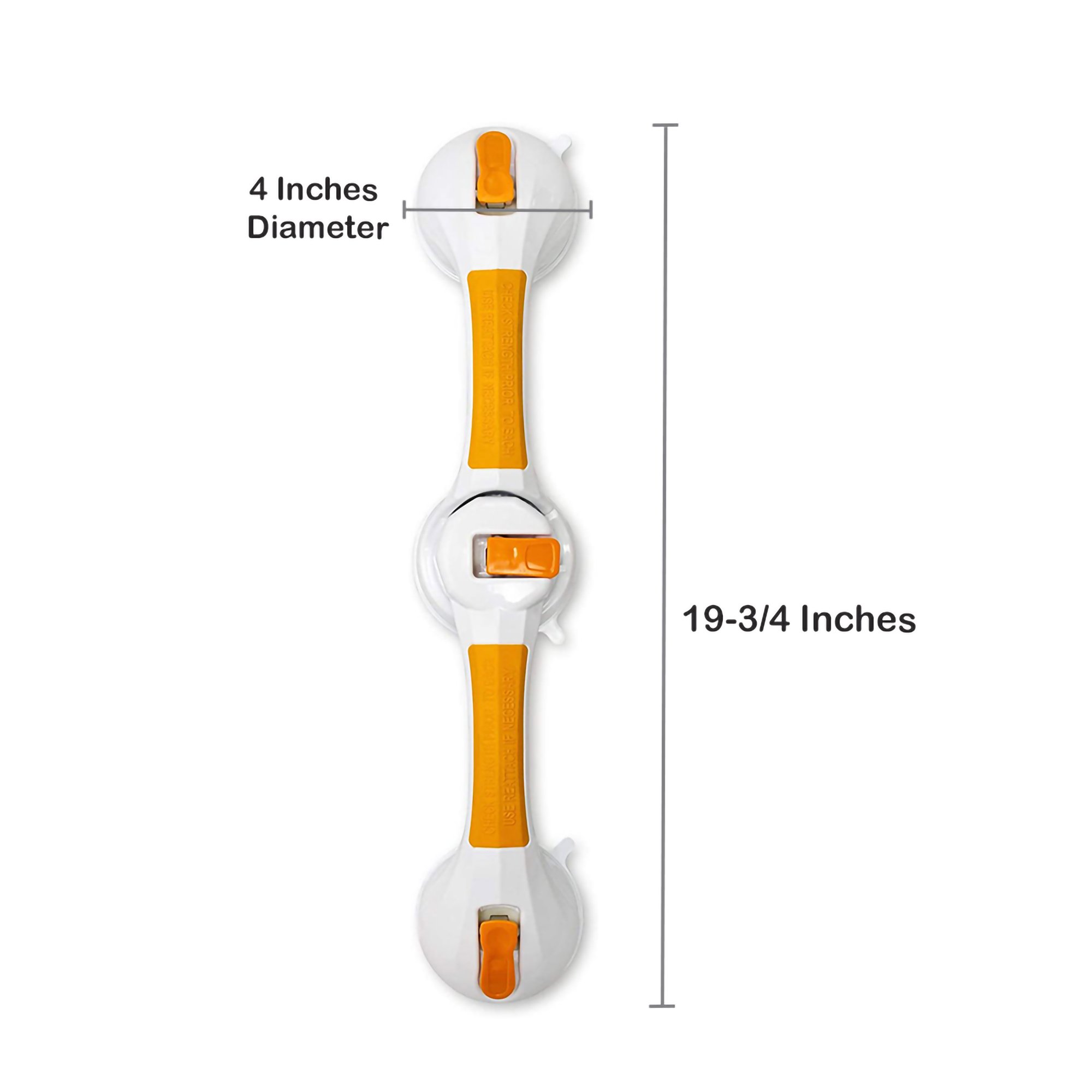 McKesson Rotating Suction-Cup Grab Bar, White/Yellow Plastic - Image 4
