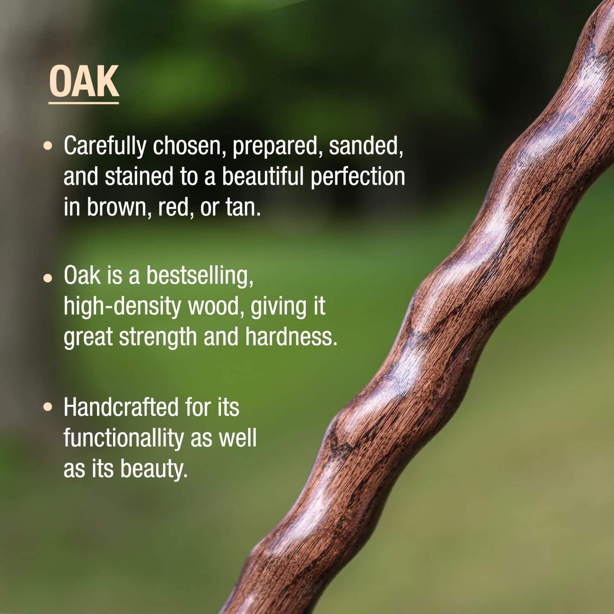 Brazos™ Twisted Oak Traditional Handcrafted Walking Cane, 37-Inch - Image 5