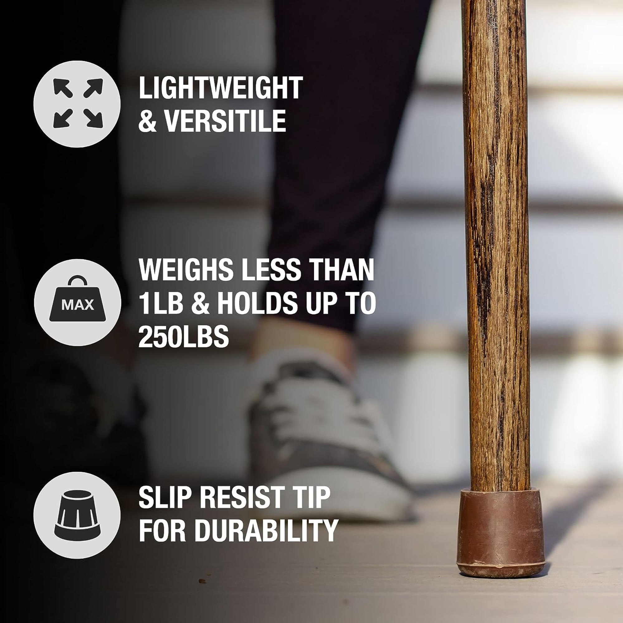 Brazos™ Twisted Oak Traditional Handcrafted Walking Cane, 37-Inch - Image 7