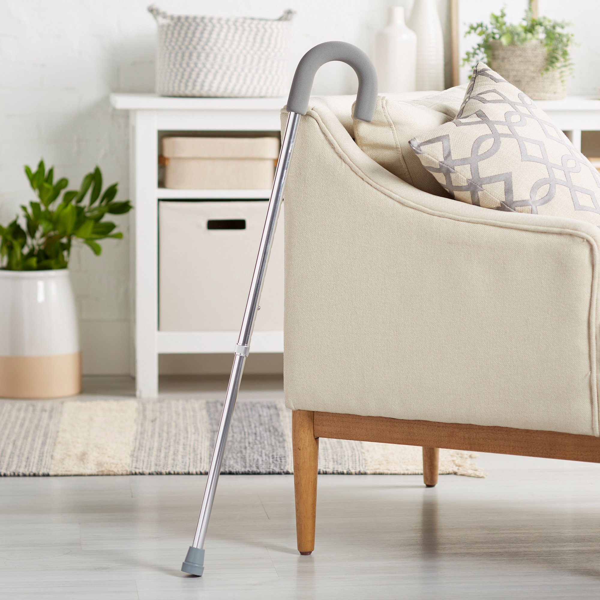 McKesson Round Handle Cane, Aluminum, Height Adjustable, Foam Grip - Image 5