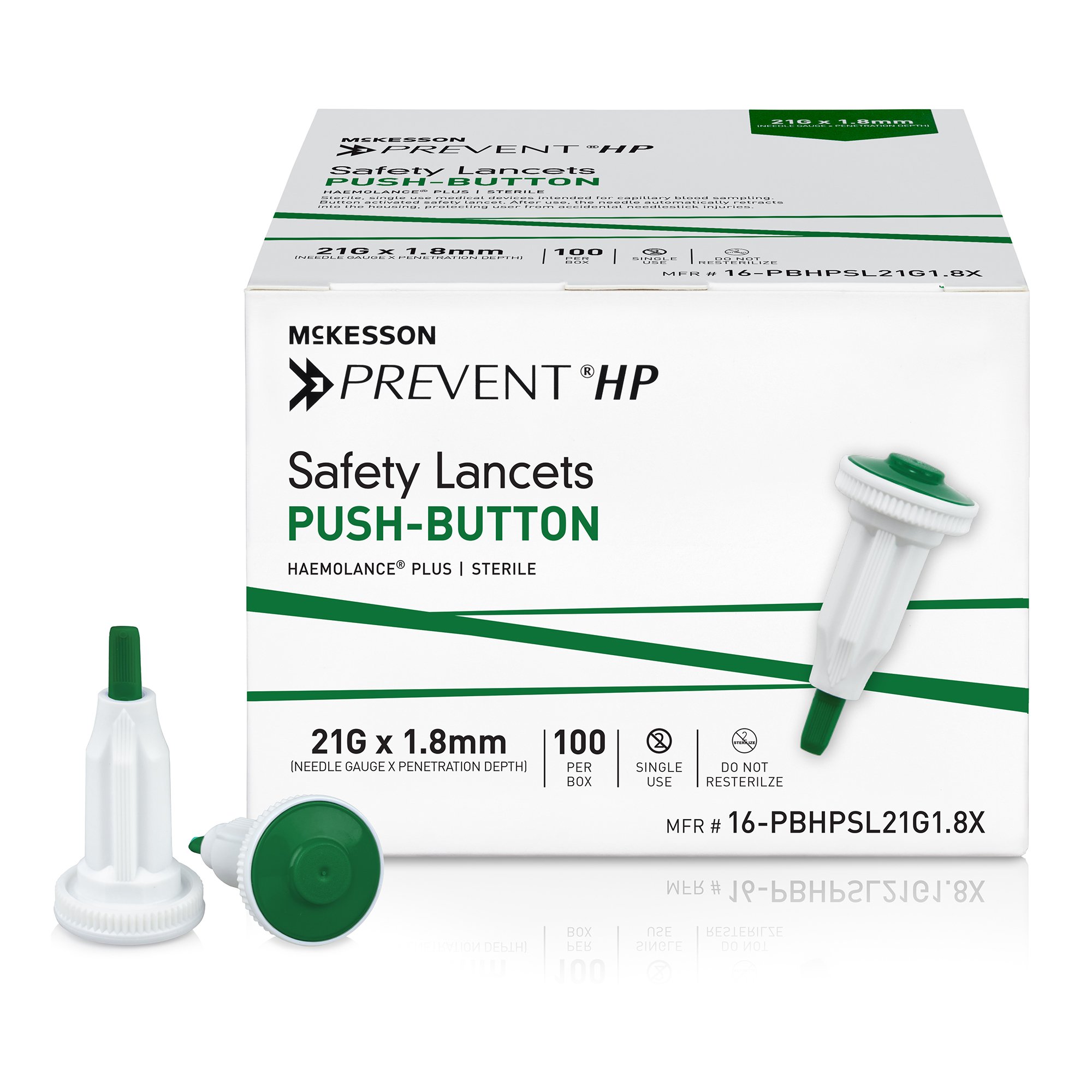 McKesson Prevent® HP Push Button Safety Lancet, 21 Guage - Image 2