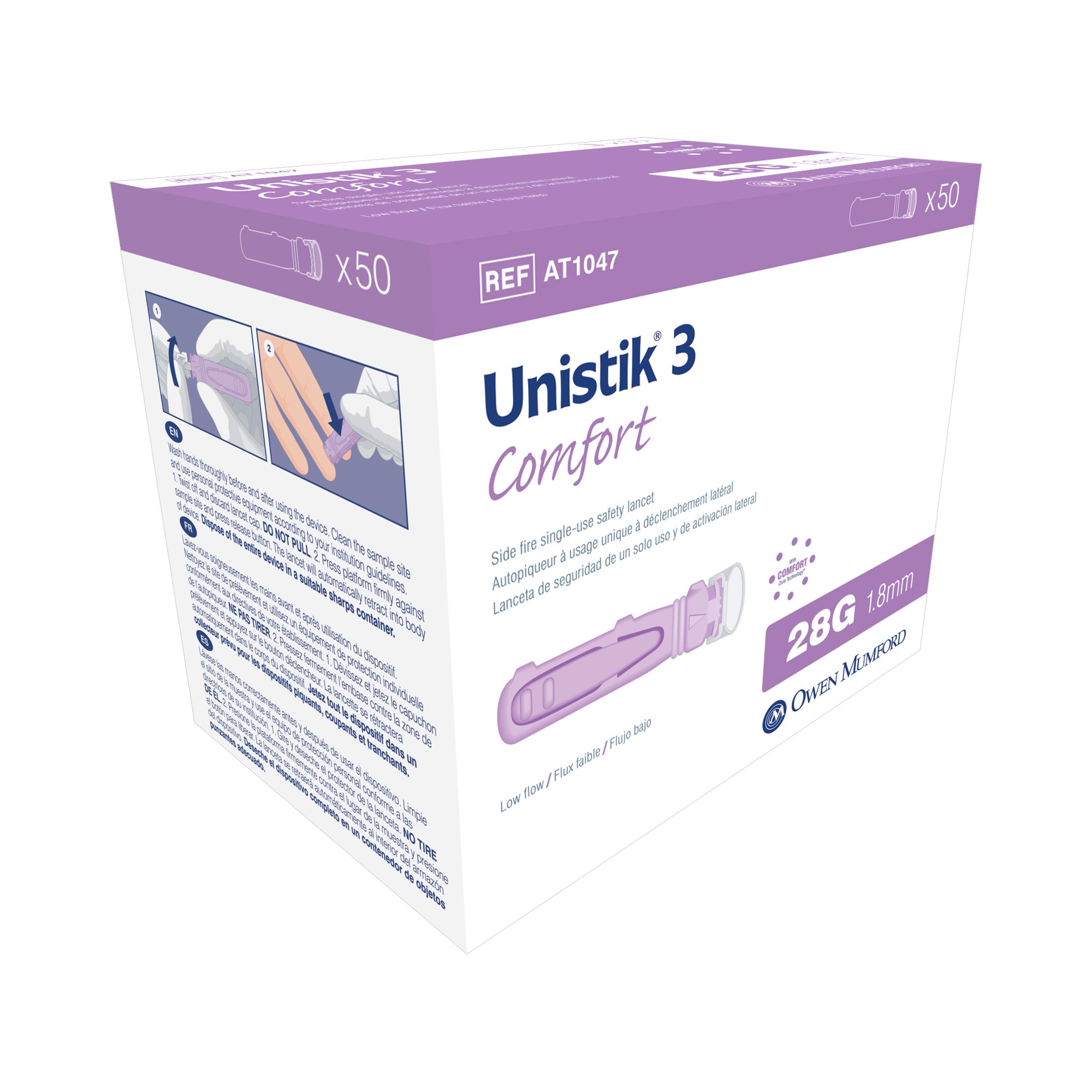 Unistik® 3 Comfort Safety Lancet, 28 Gauge, 50 ct. - Image 2