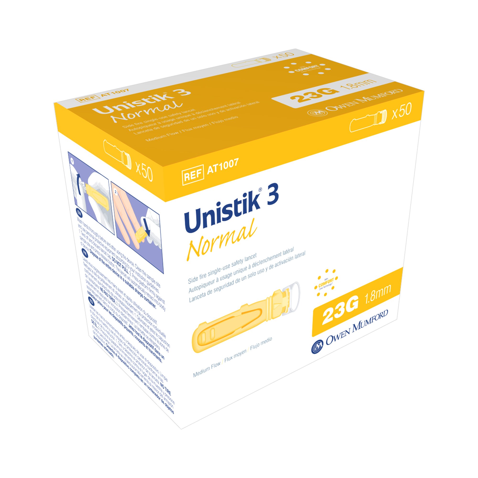 Unistik® 3 Normal Safety Lancet, 23 Gauge, 1.8 mm Depth - Image 2