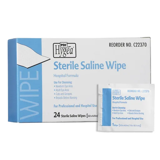 Hygea® Unscented Saline Wipe, Individual Packet