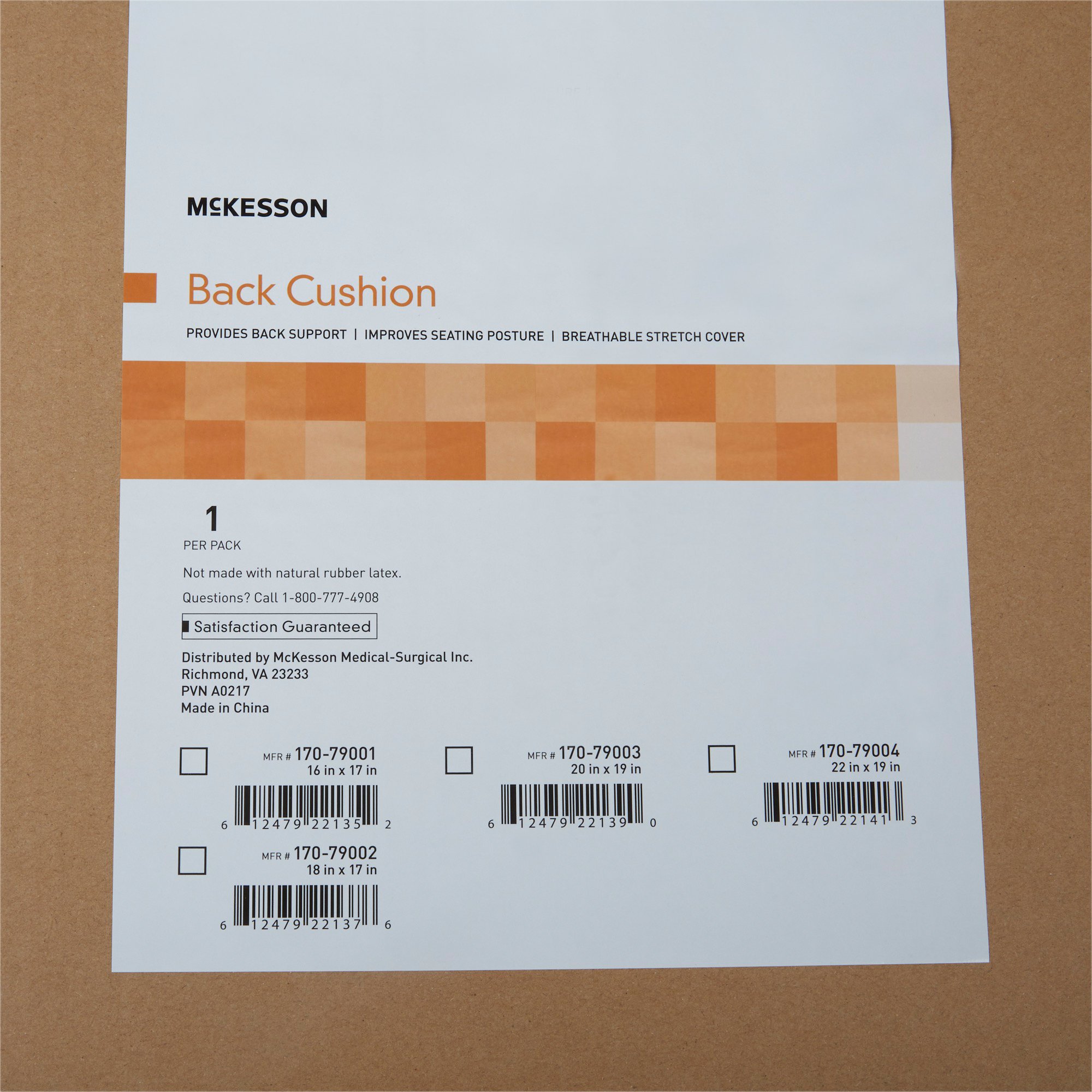 McKesson Back Support Cushion, 18 x 17 Inch, Black - Image 4