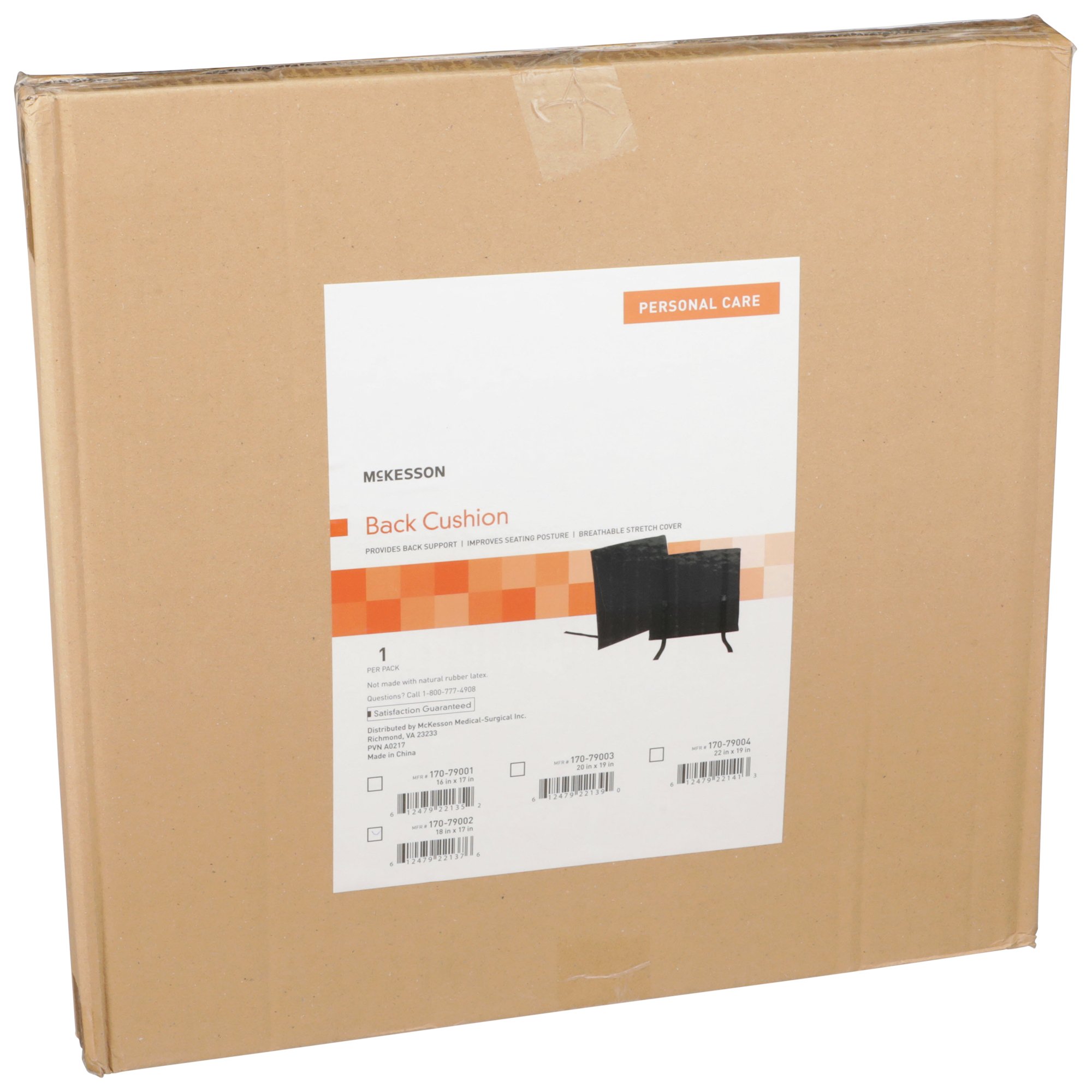 McKesson Back Support Cushion, 18 x 17 Inch, Black - Image 6