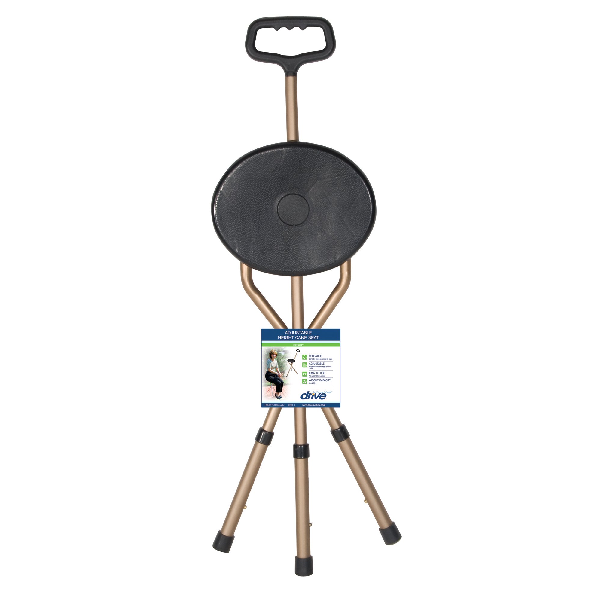 drive™ Aluminum Seat Cane, 34 - 38 Inch Height - Image 2