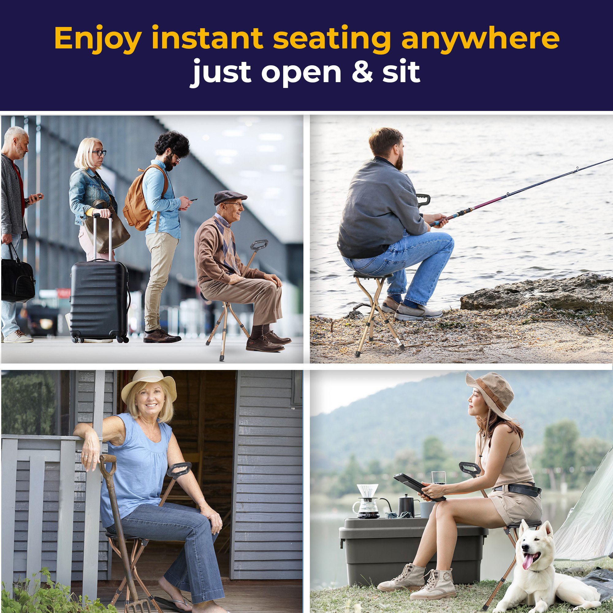 drive™ Aluminum Seat Cane, 34 - 38 Inch Height - Image 7