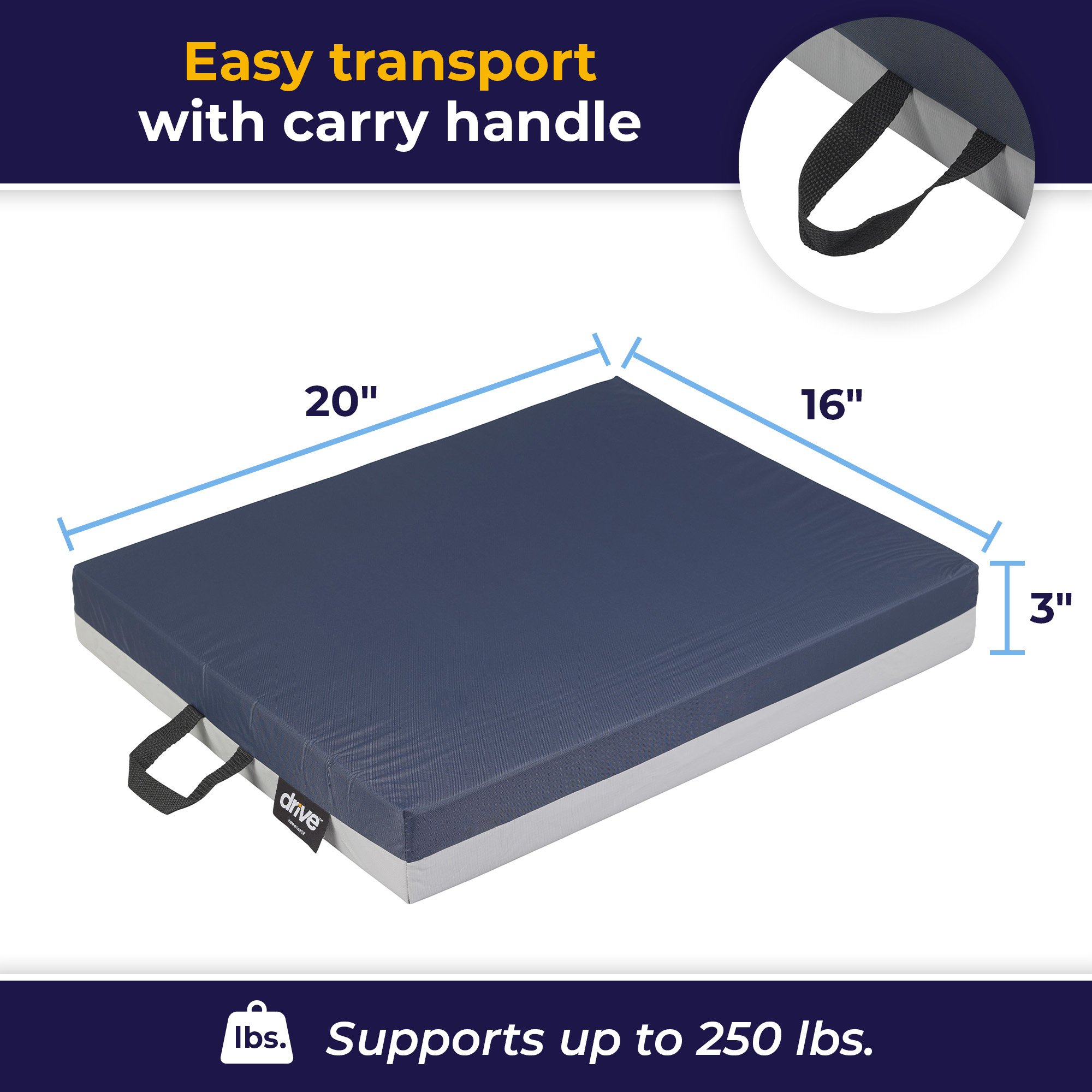 drive™ Gell E Skin Protection Wheelchair Cushion - Image 3