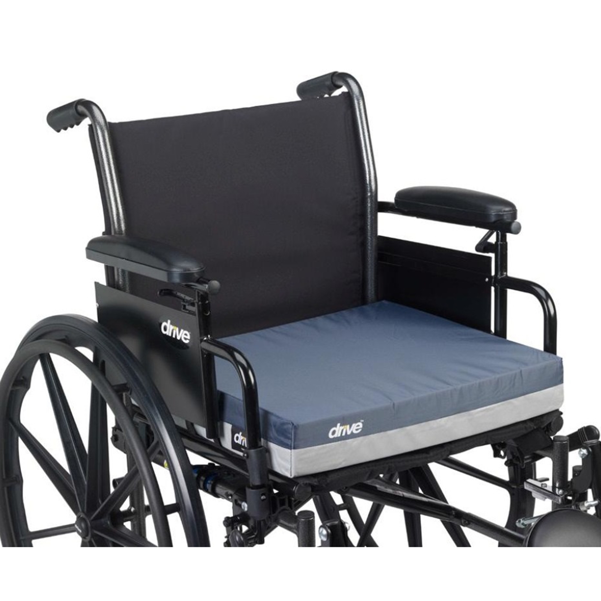 Gel "E" Seat Cushion, 16 in. W x 16 in. D x 3 in. H, Gel / Foam, Blue - Image 3