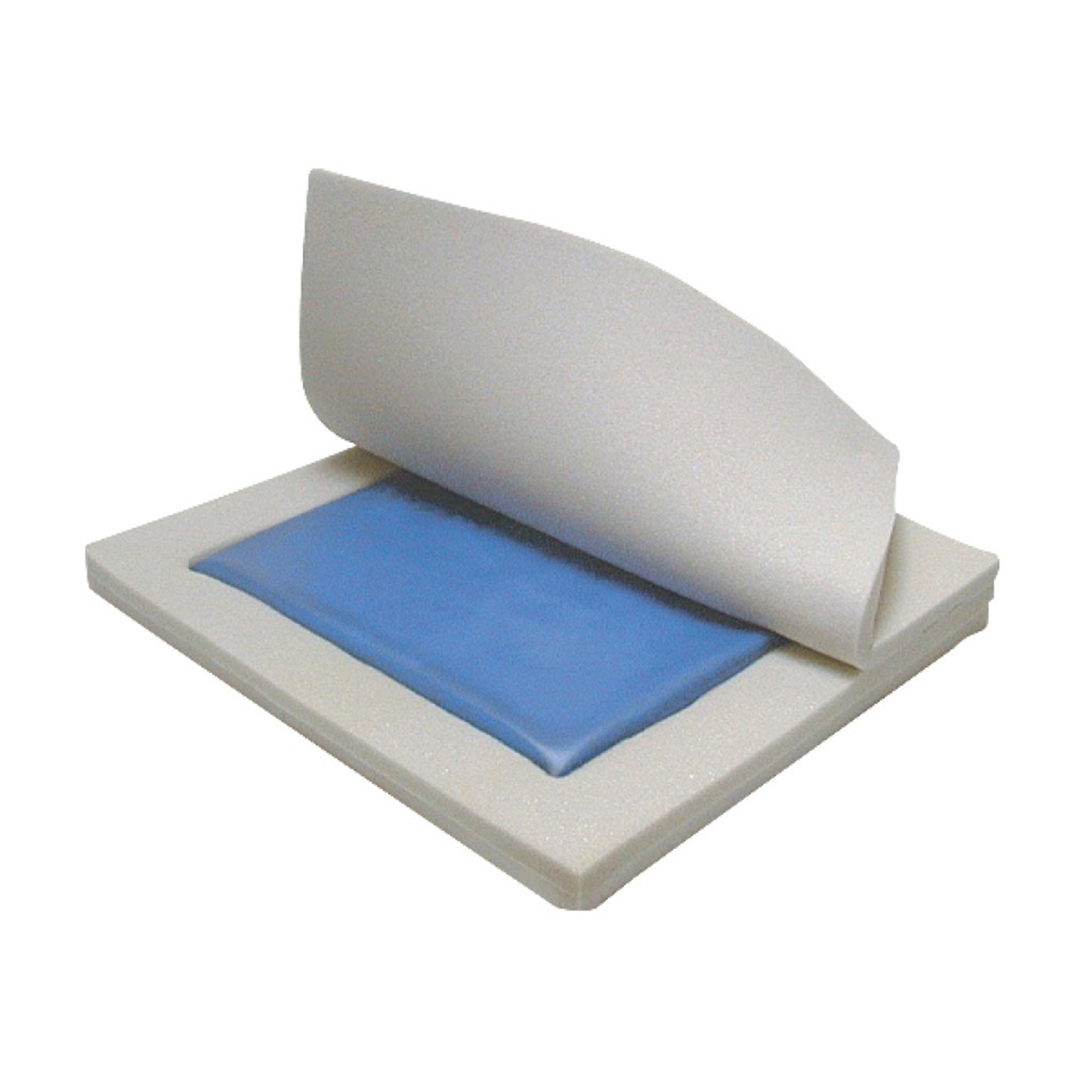 Gel "E" Seat Cushion, 16 in. W x 16 in. D x 3 in. H, Gel / Foam, Blue - Image 2