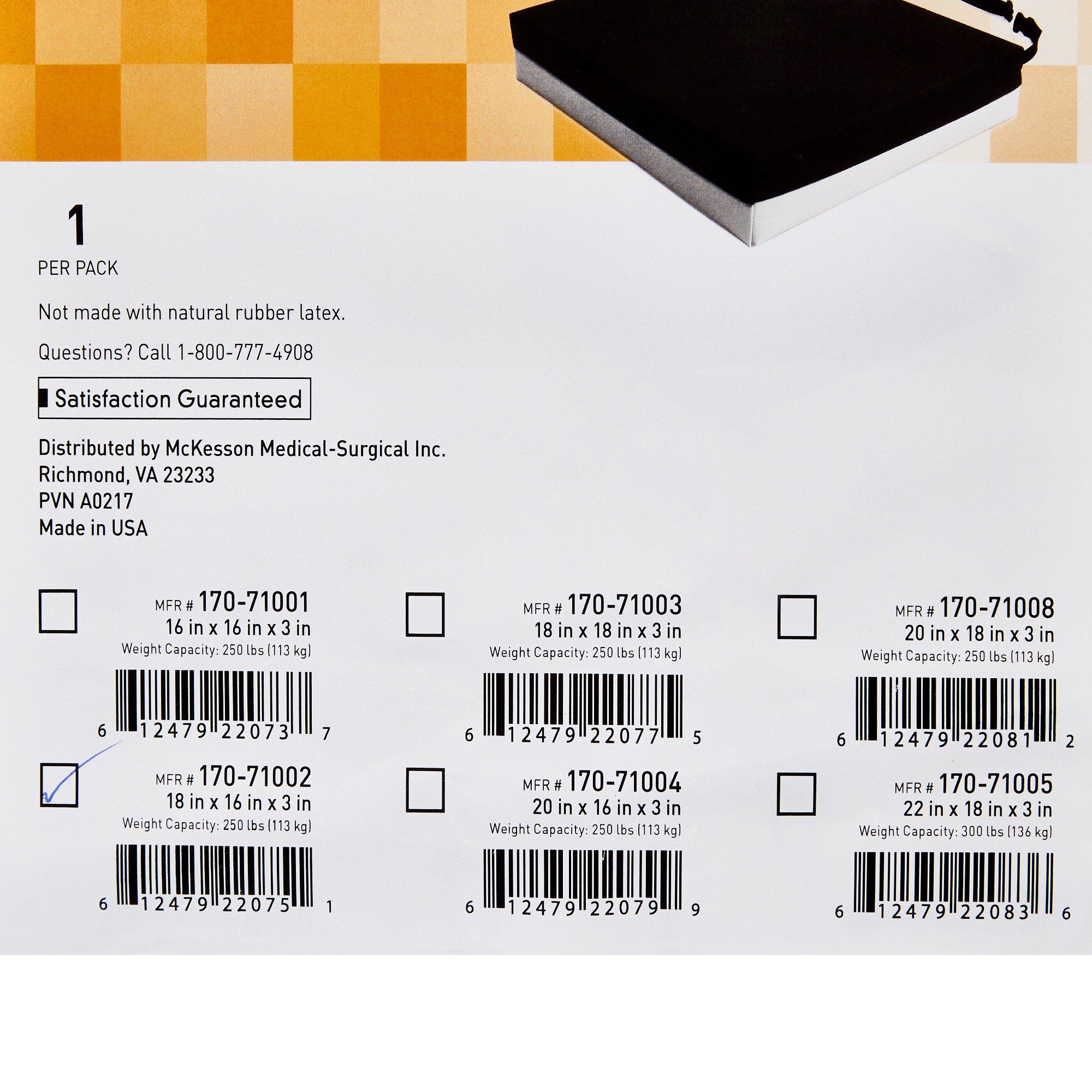 McKesson Foam Seat Cushion, 18 x 16 x 3 Inch - Image 2