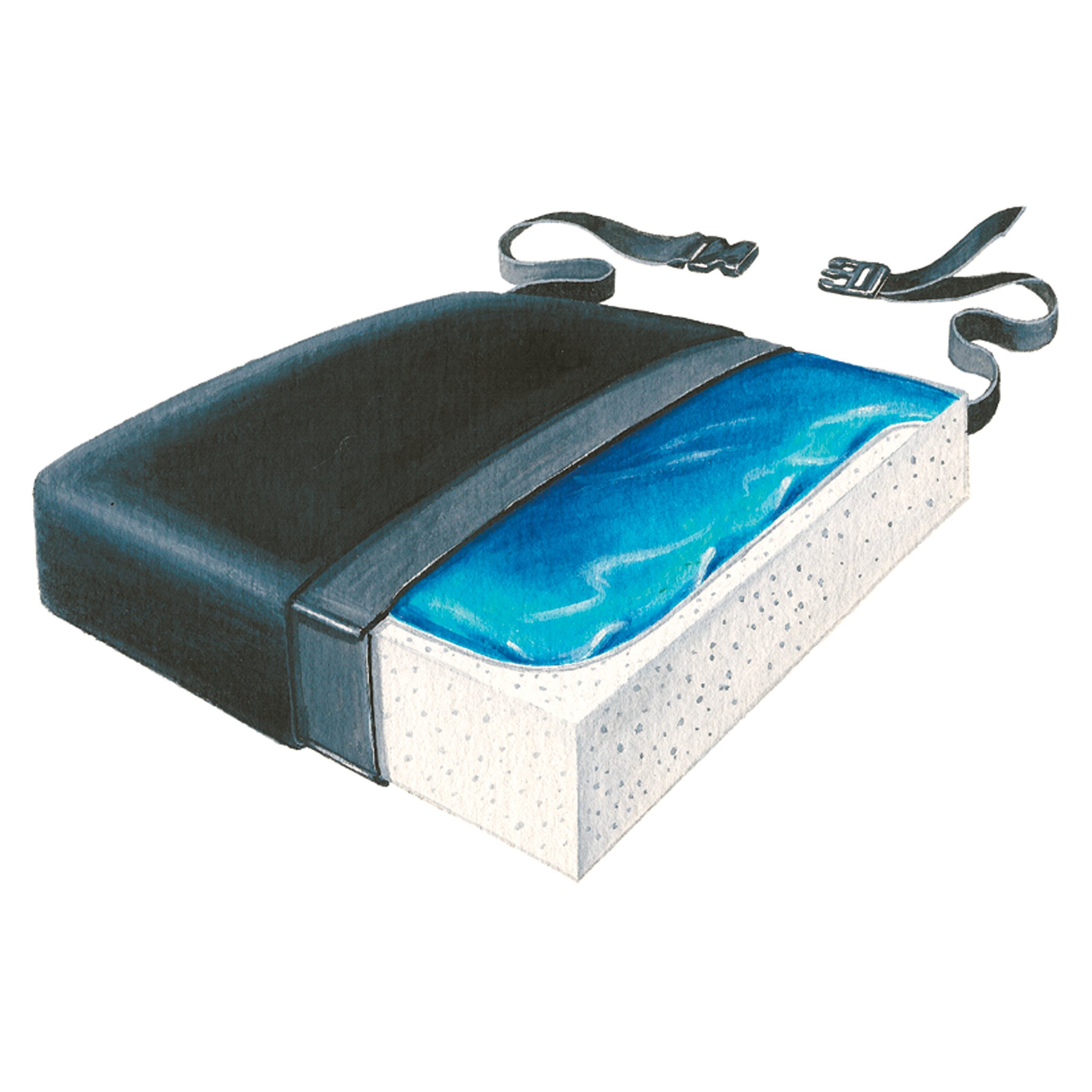 SkiL-Care™ Wheelchair Seat Cushion, 16 x 16 x 2-1/2 in., Black - Image 2