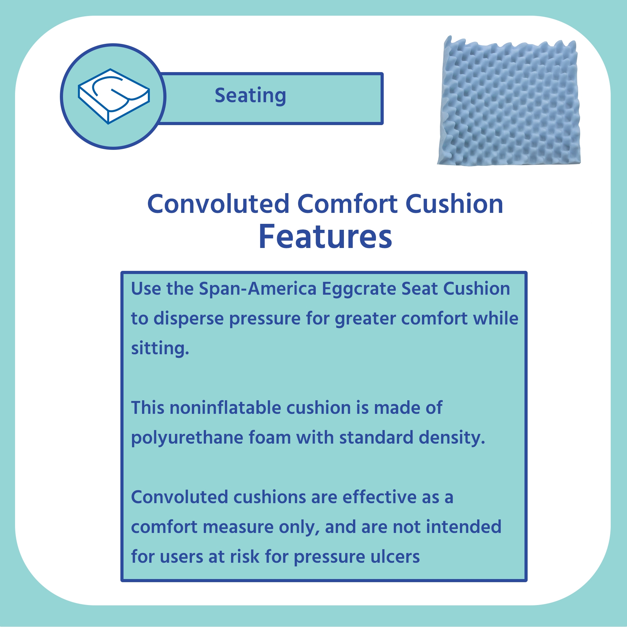 Span-America Convoluted Foam Seat Cushion, 18 x 16 Inch - Image 4