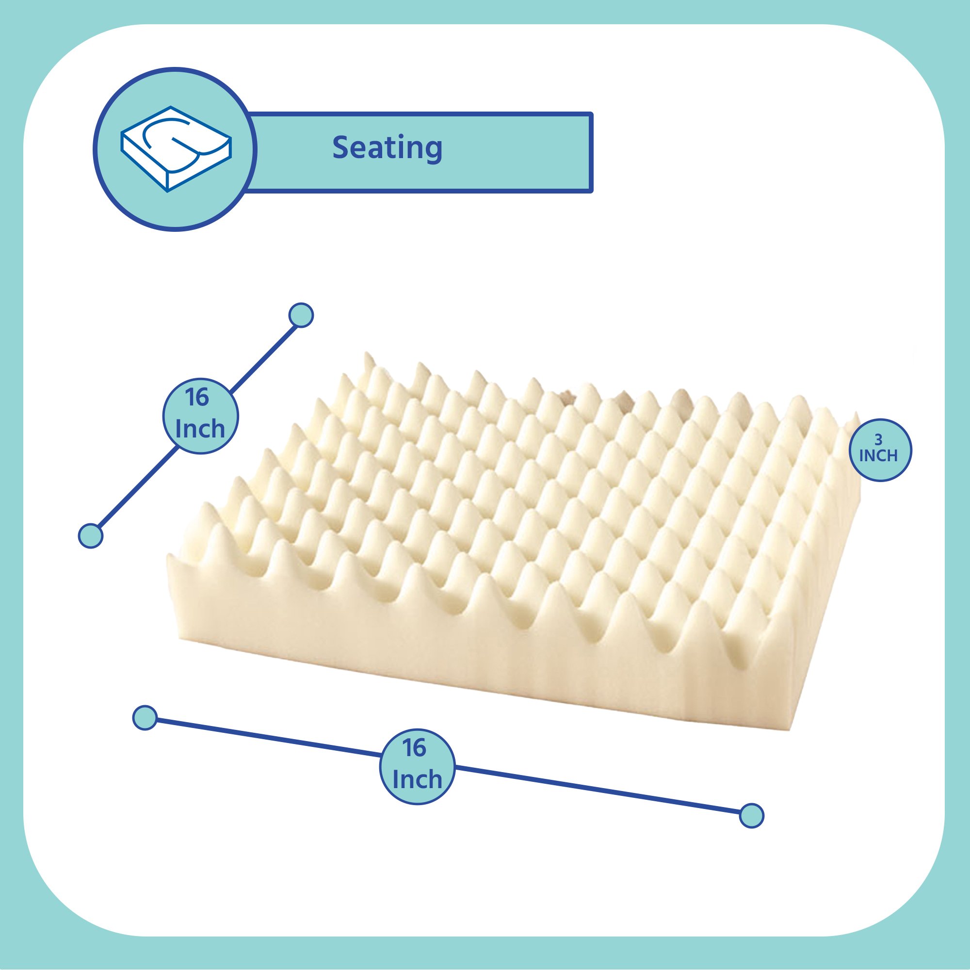 Span-America Eggcrate Seat Cushion, 16x 16 x 3 Inch - Image 5