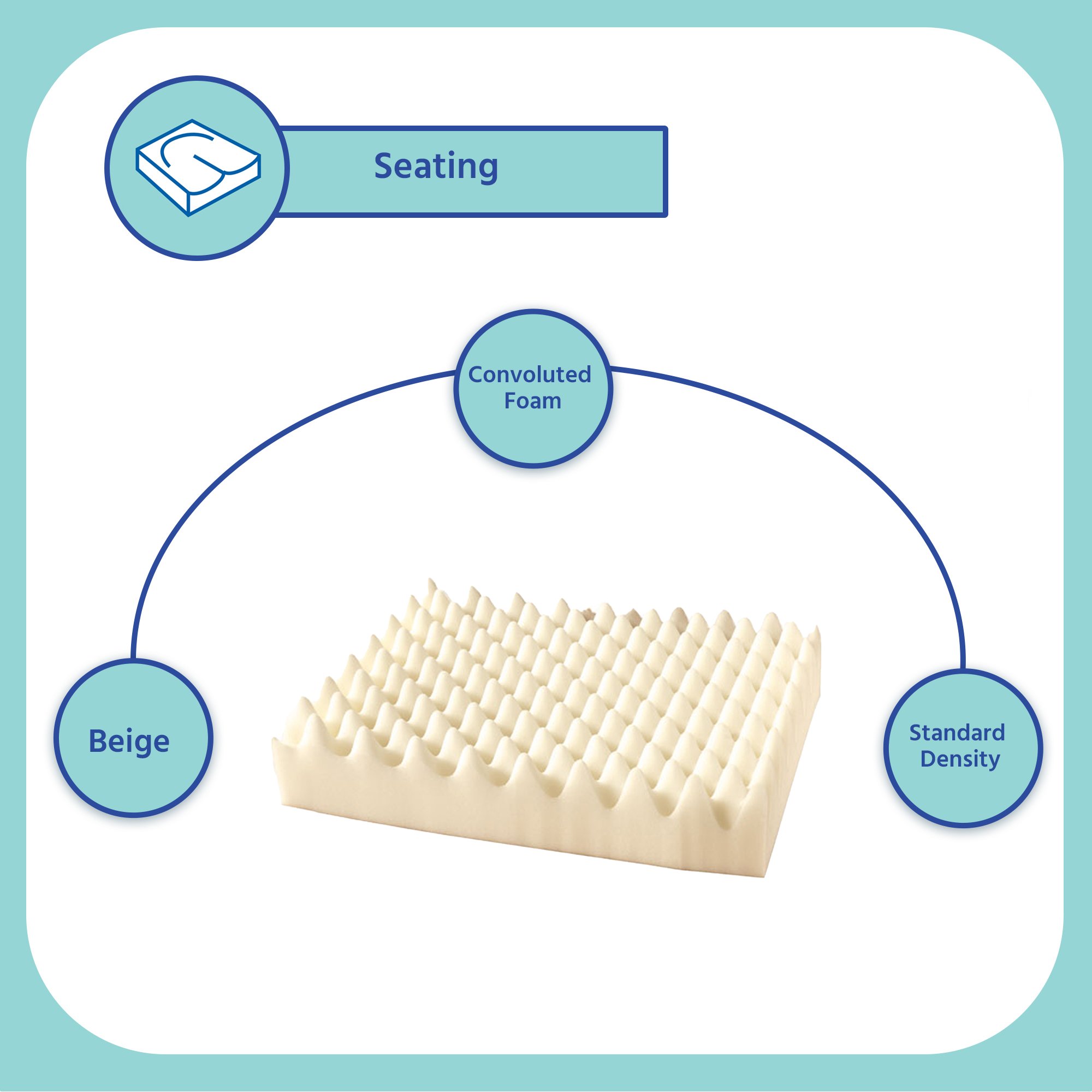 Span-America Eggcrate Seat Cushion, 16x 16 x 3 Inch - Image 6