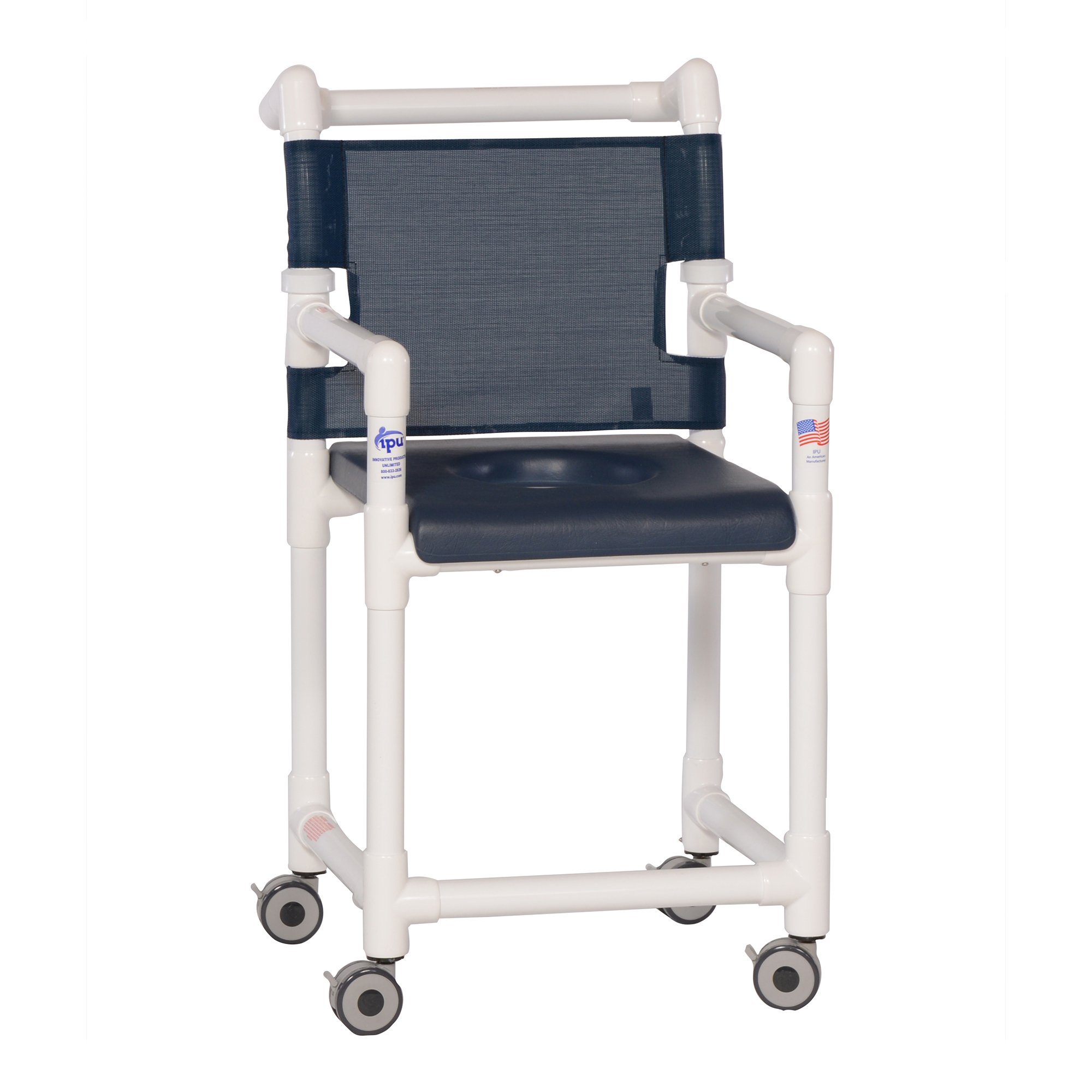 IPU Deluxe Shower Chair Commode, Navy