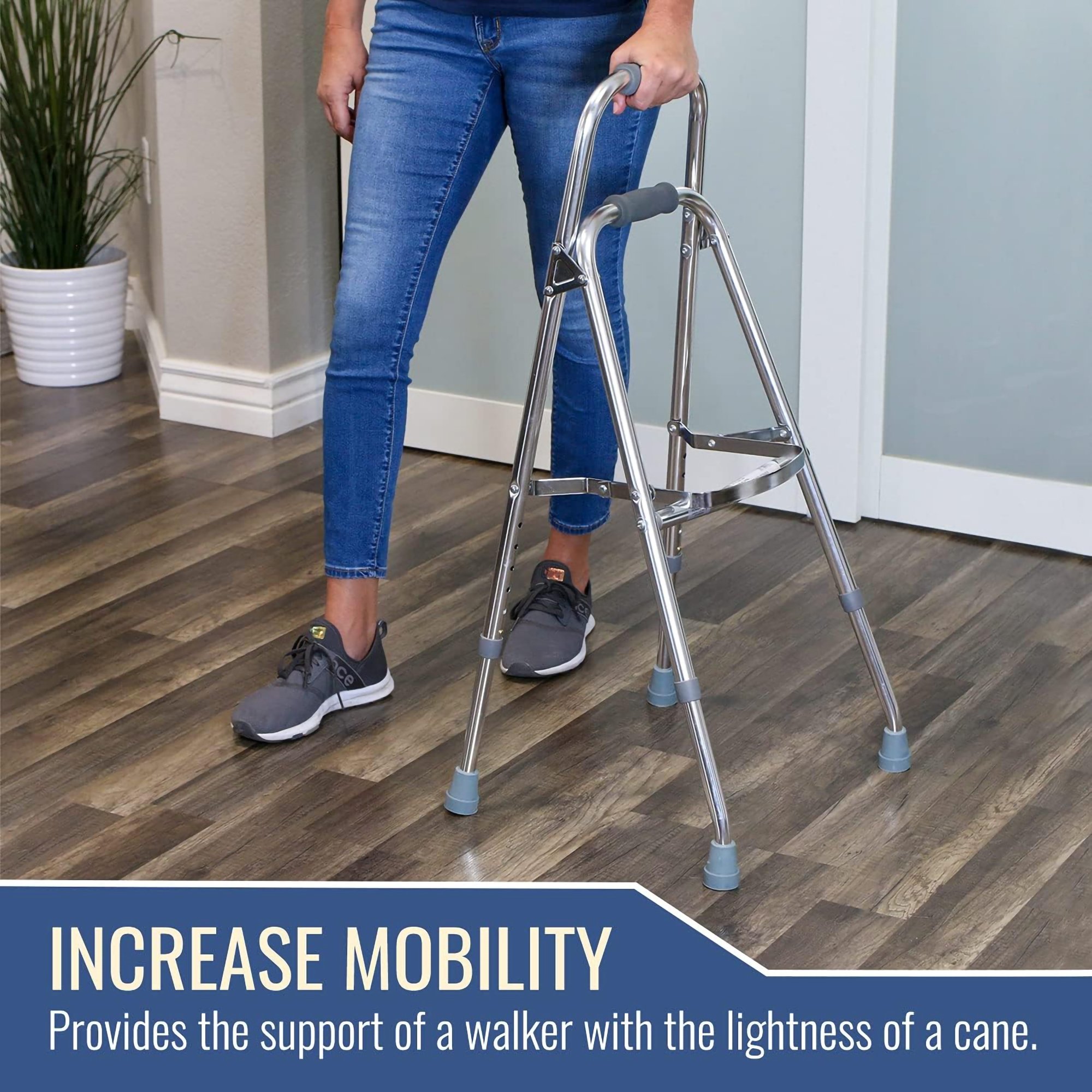 DMI® Folding Walker, Silver - Image 5