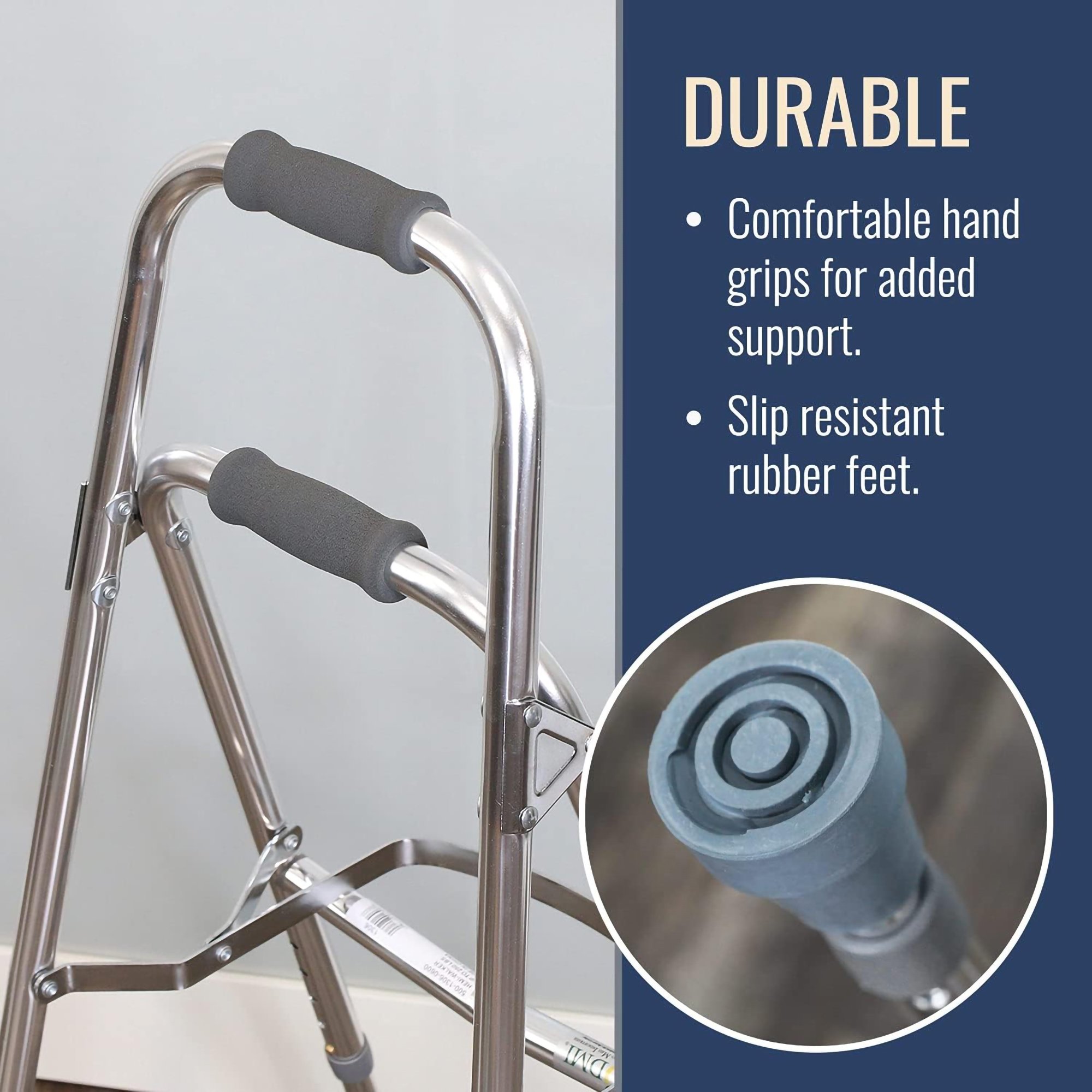 DMI® Folding Walker, Silver - Image 7