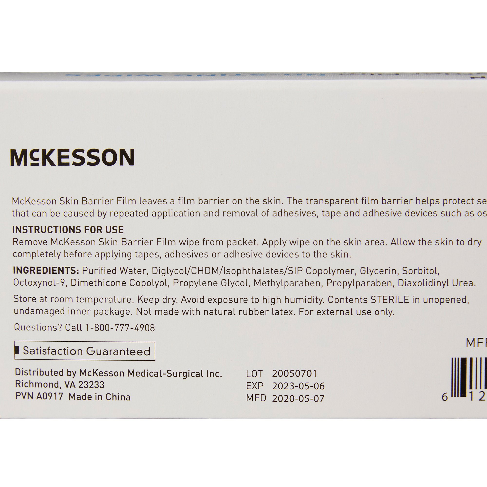 McKesson Skin Barrier Wipe - Image 3